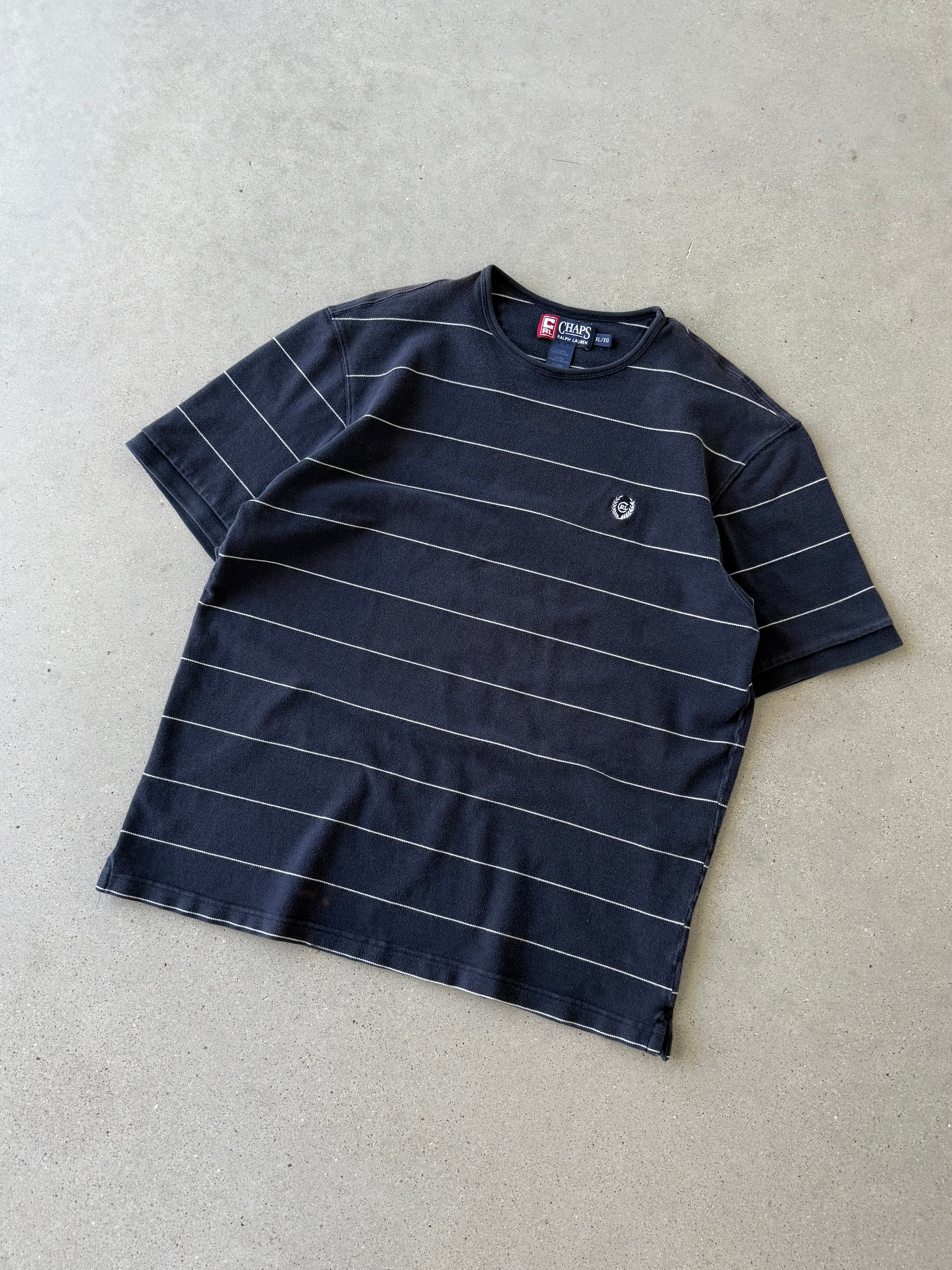 Vintage Chaps Ralph Lauren Striped Tee - XL