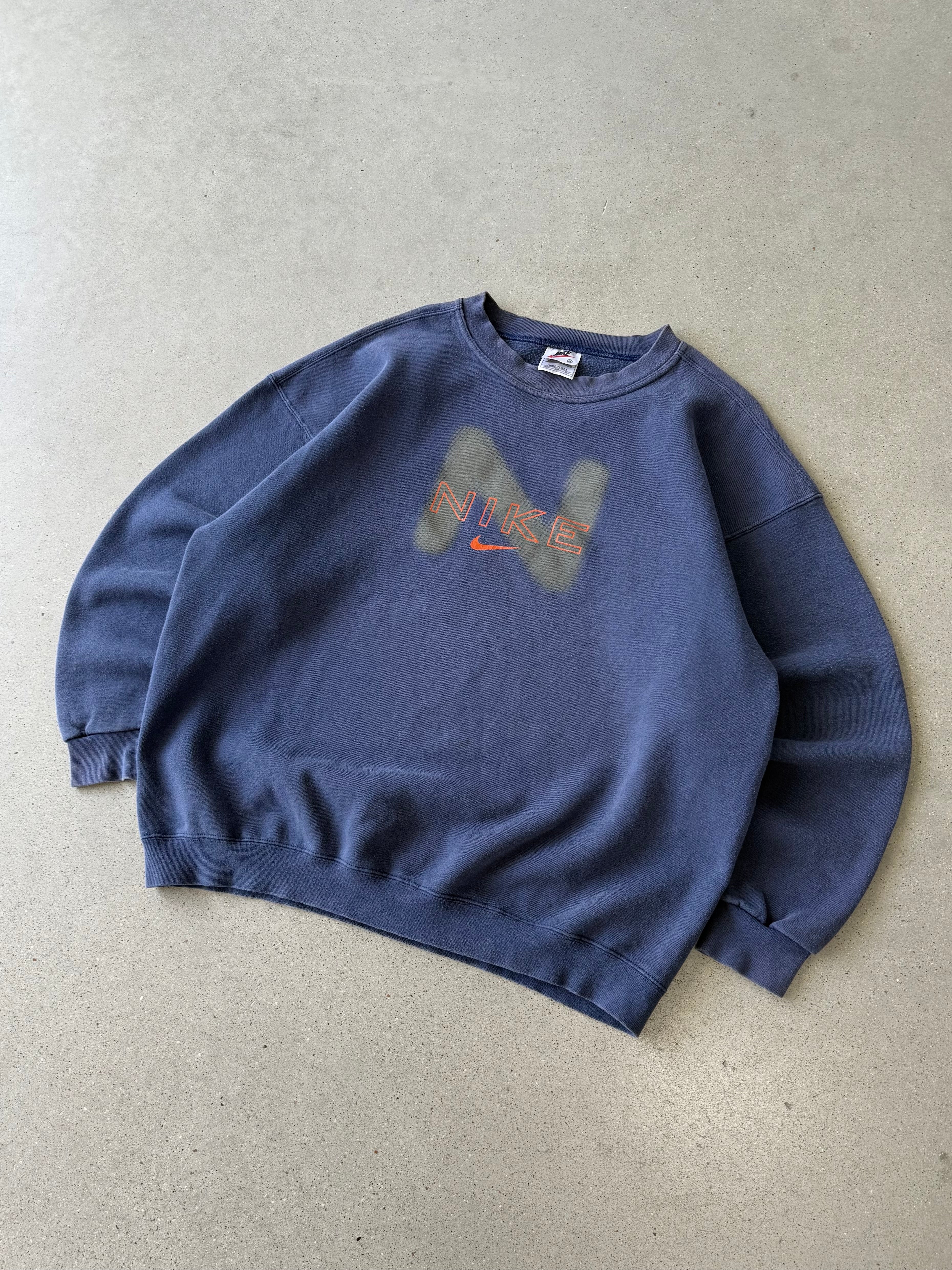 Vintage Nike 'Big N' Navy Crewneck - XL