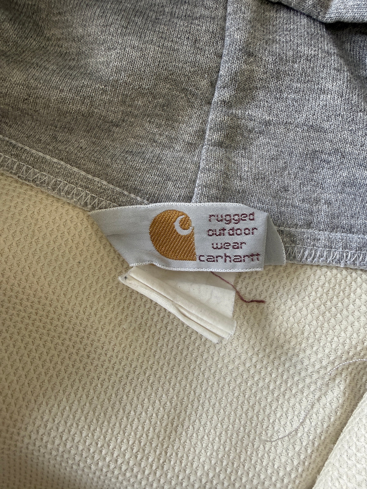 Vintage 1990s Carhartt Waffle-lined Zip-up Hoodie (M)