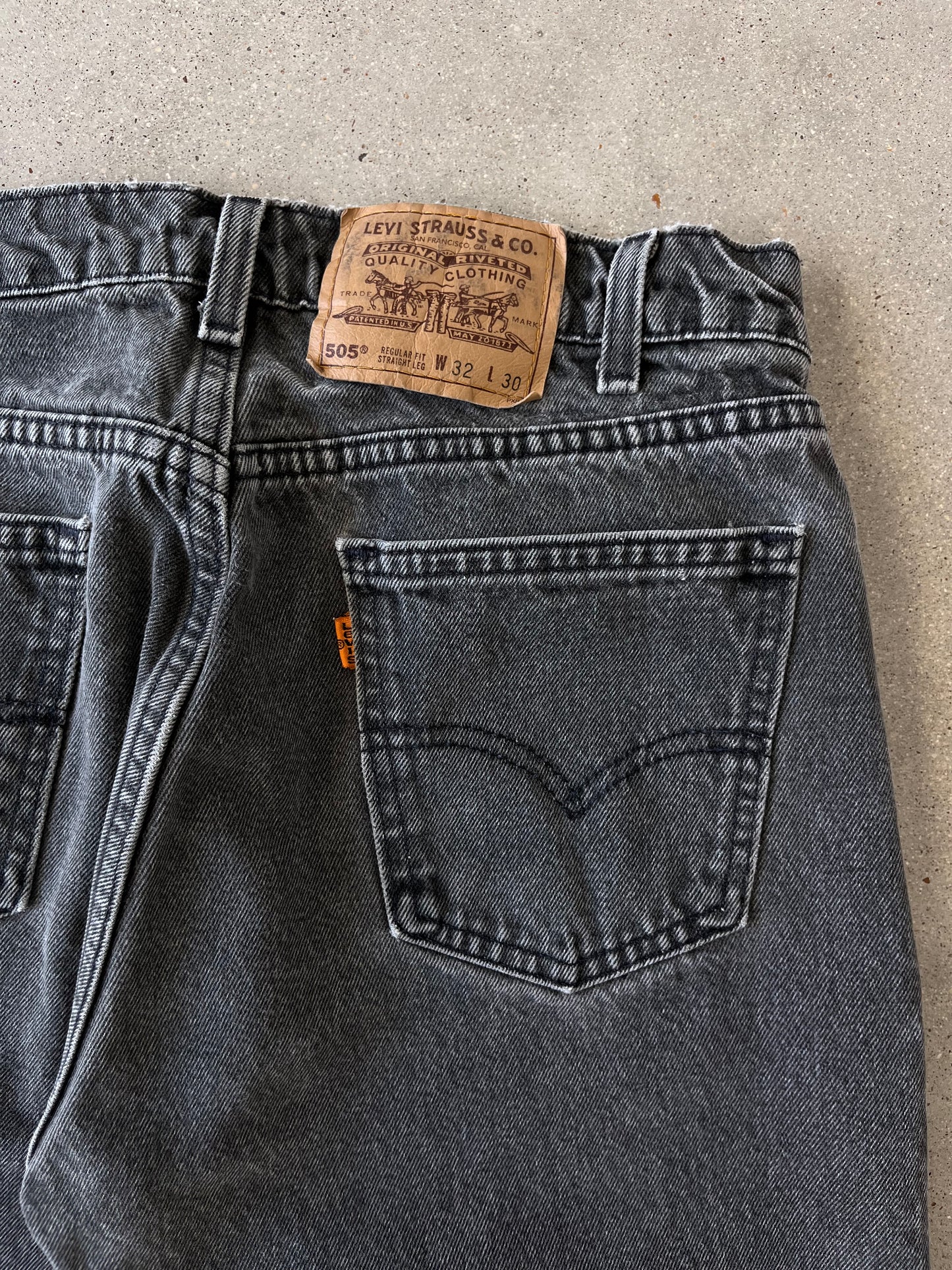 Vintage Levi's 505 Orange Tab Black Denim - 30x27