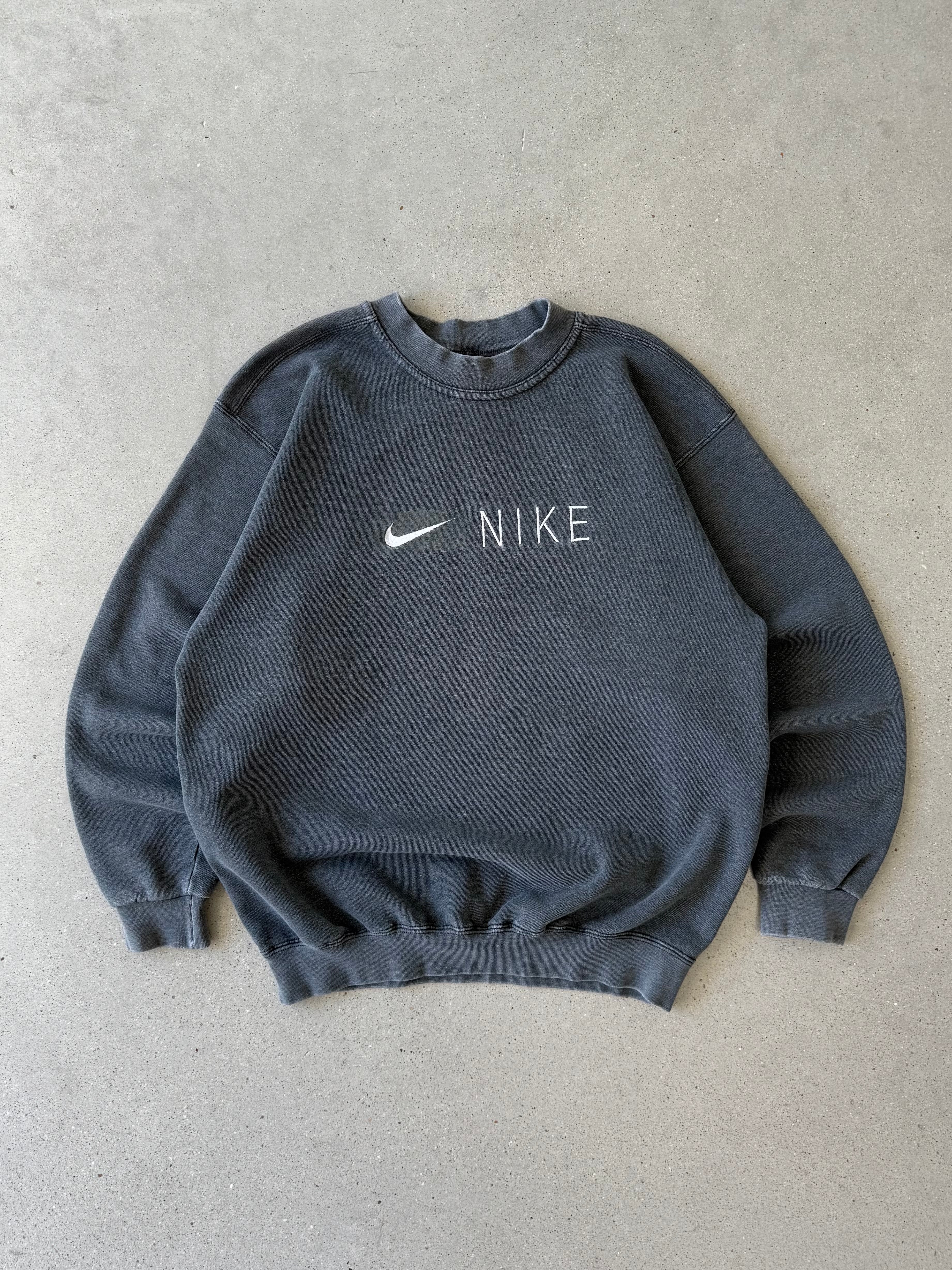 Vintage Nike Gray Spellout Logo Sweatshirt  - M