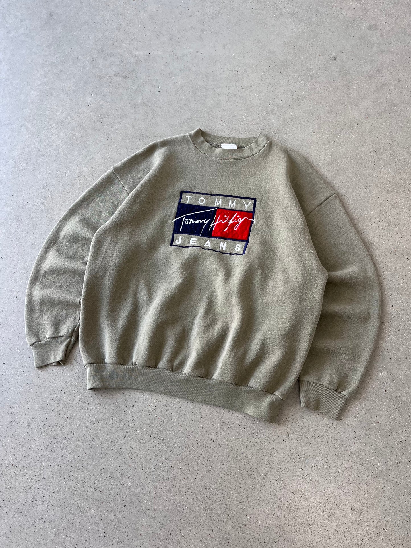 Vintage Tommy Hilfiger Sage Olive Crewneck - L