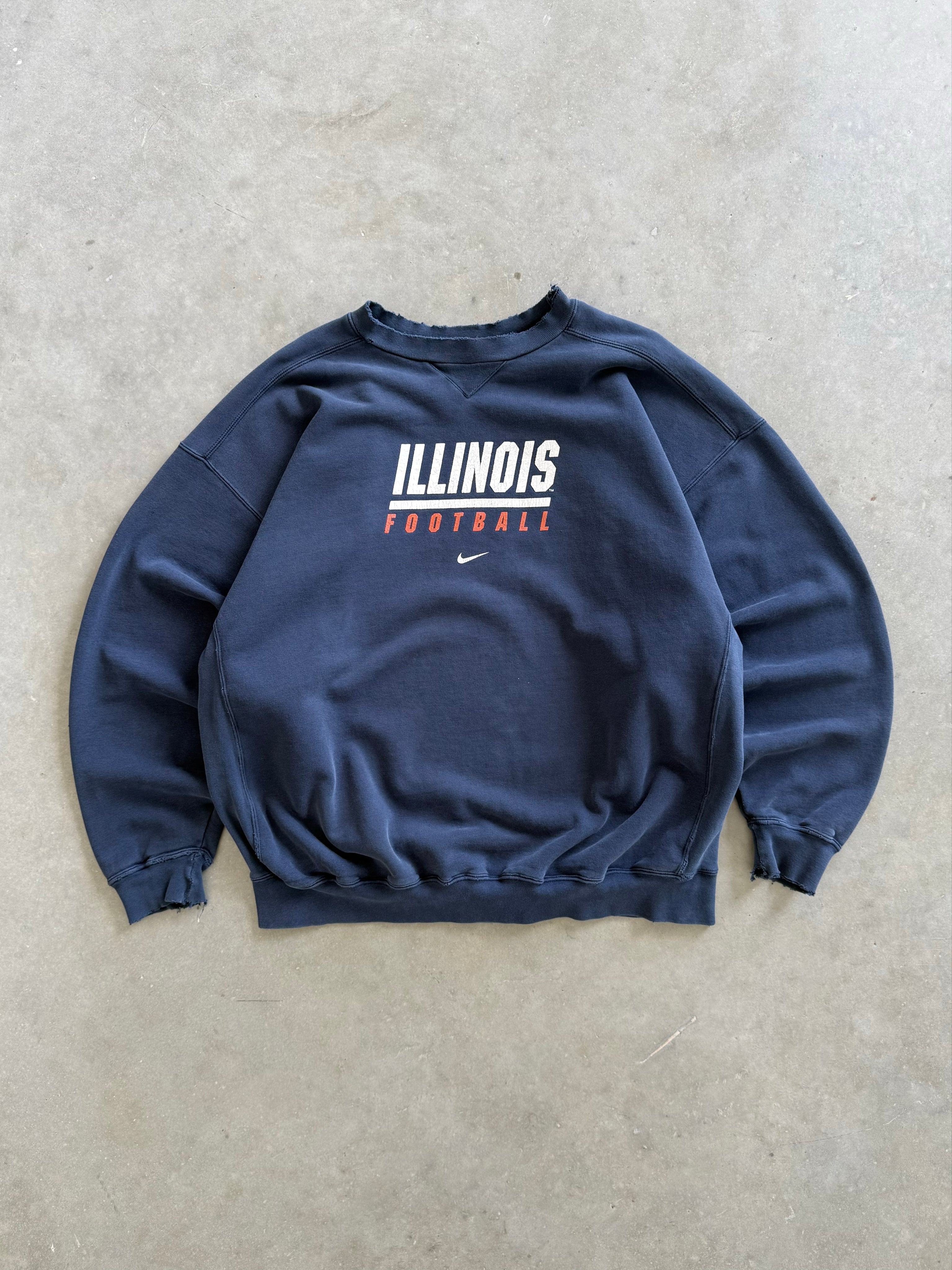 Vintage Illinois University Football Nike Sweatshirt (XL)