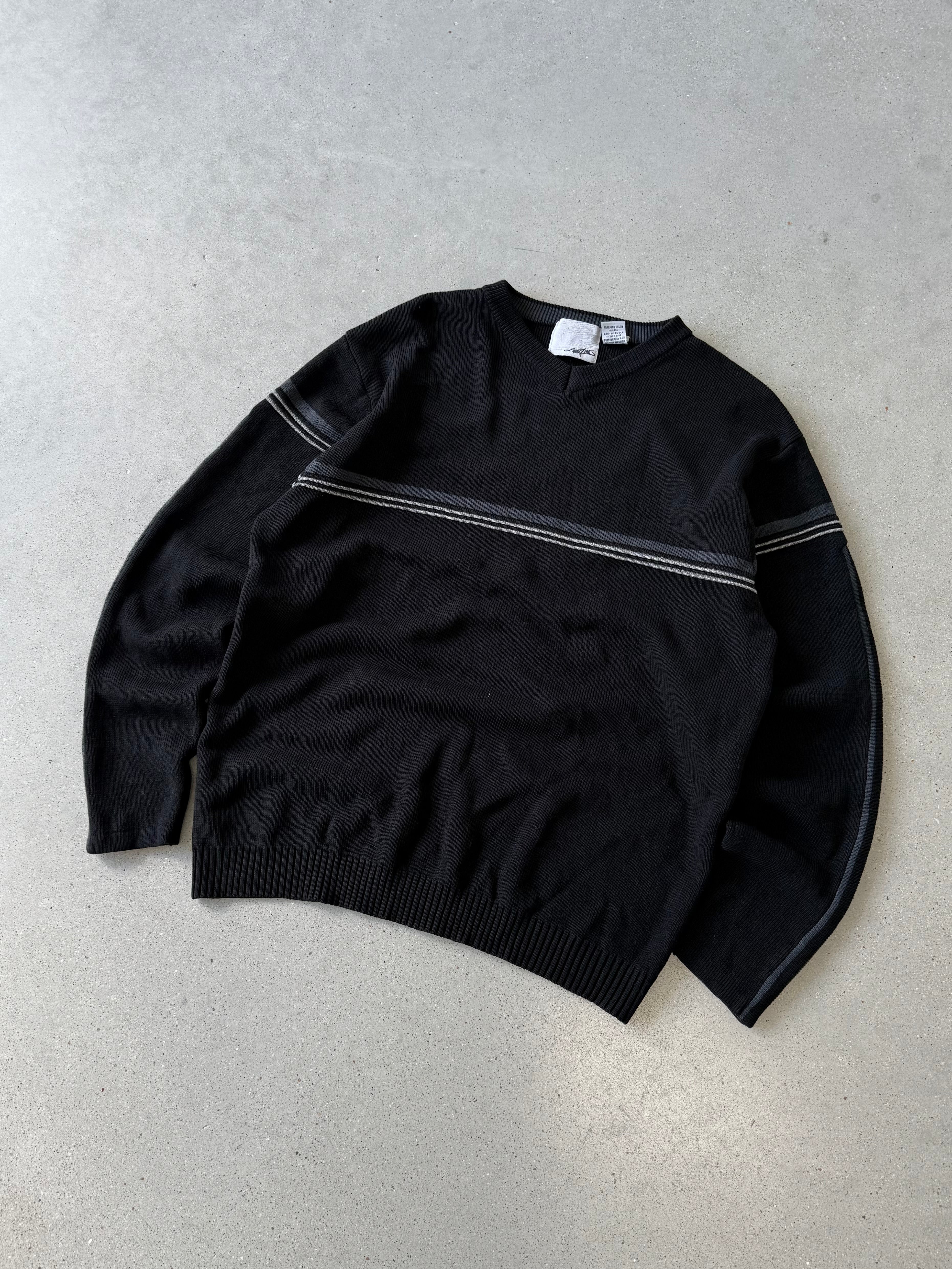 Vintage Point Zero Center Stripe Black Sweater - XL