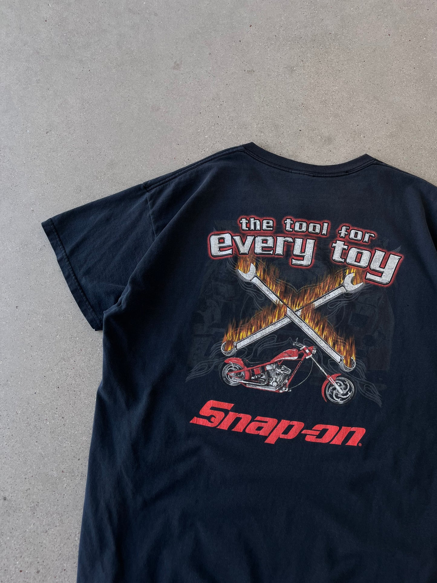 Vintage Snap-on Motorcycle Flame Tee - XL