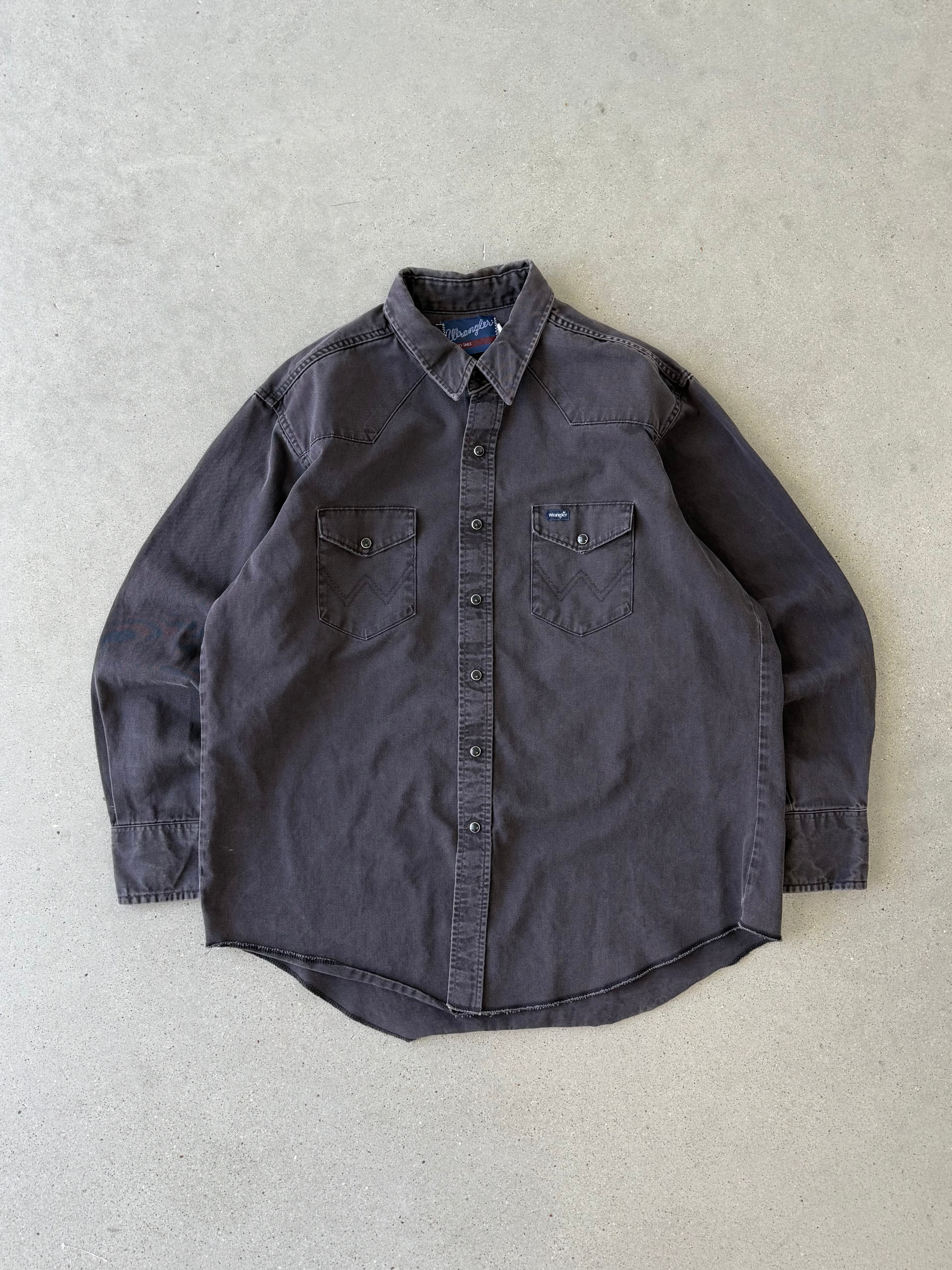 Vintage Wrangler Dark Chocolate Button-up Long Sleeve - XL