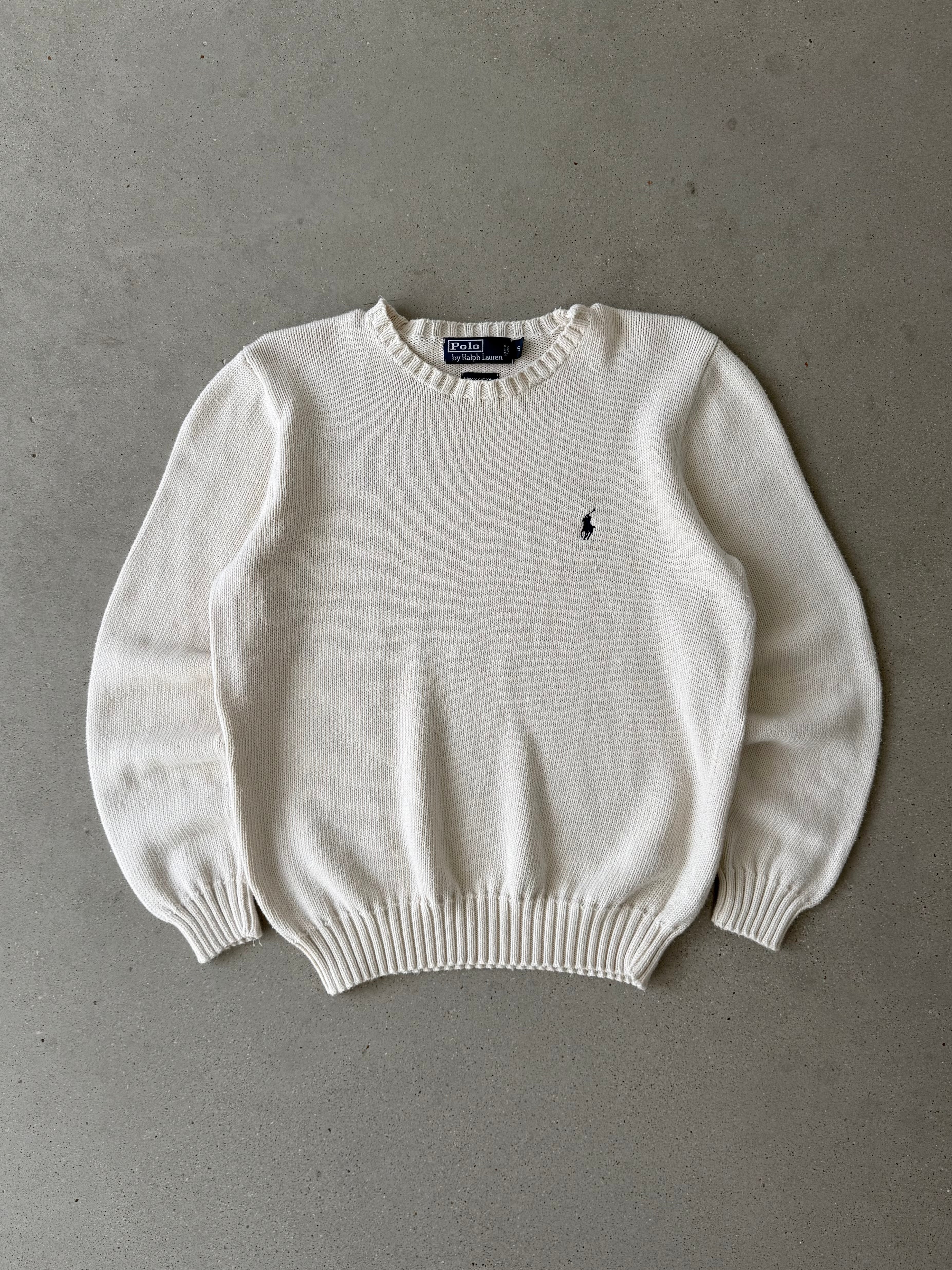 Vintage Polo Ralph Lauren Cream Knitted Sweater - S