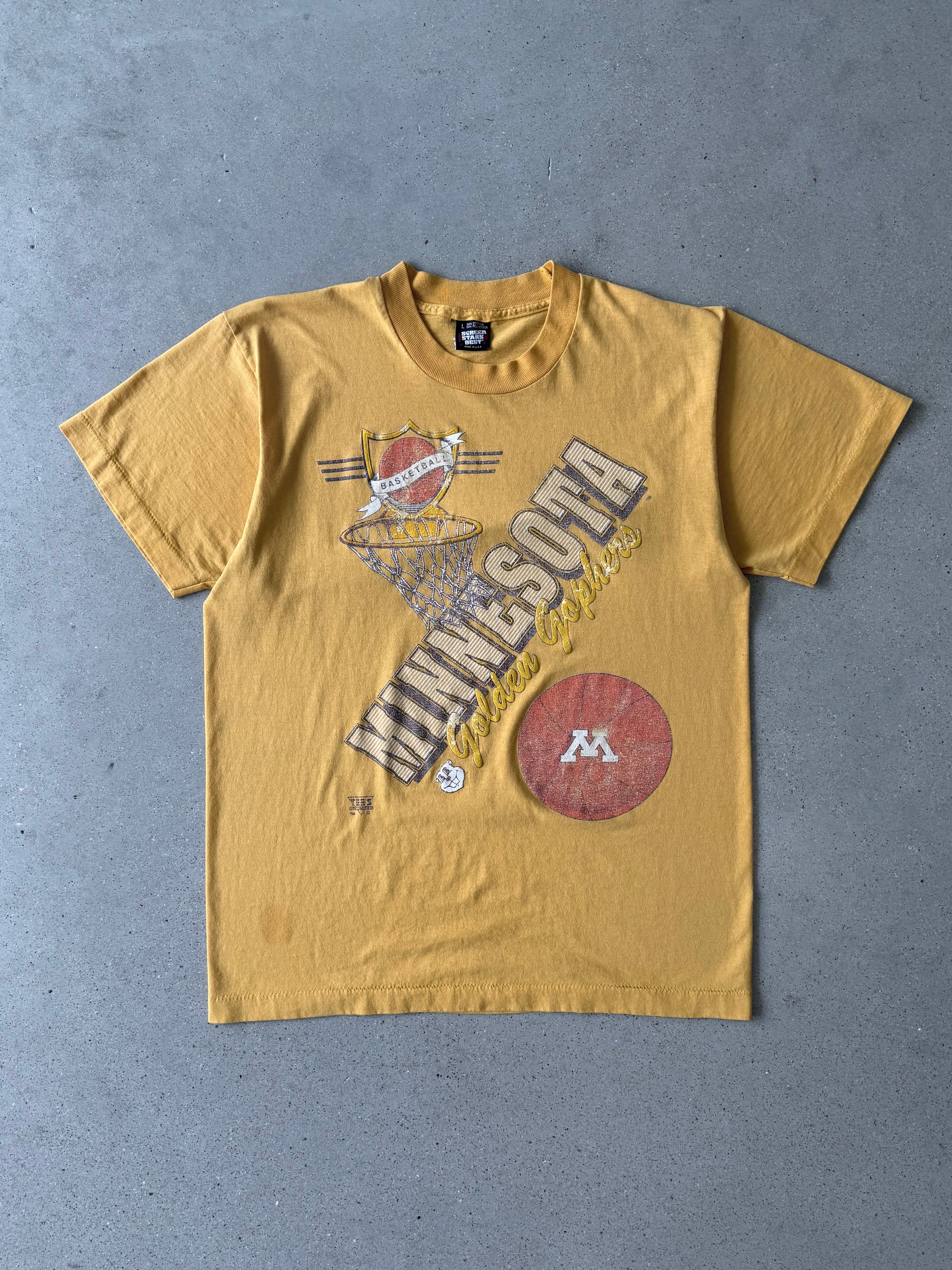 Vintage 90s Minnesota Golden Gophers Basketball Tee - L