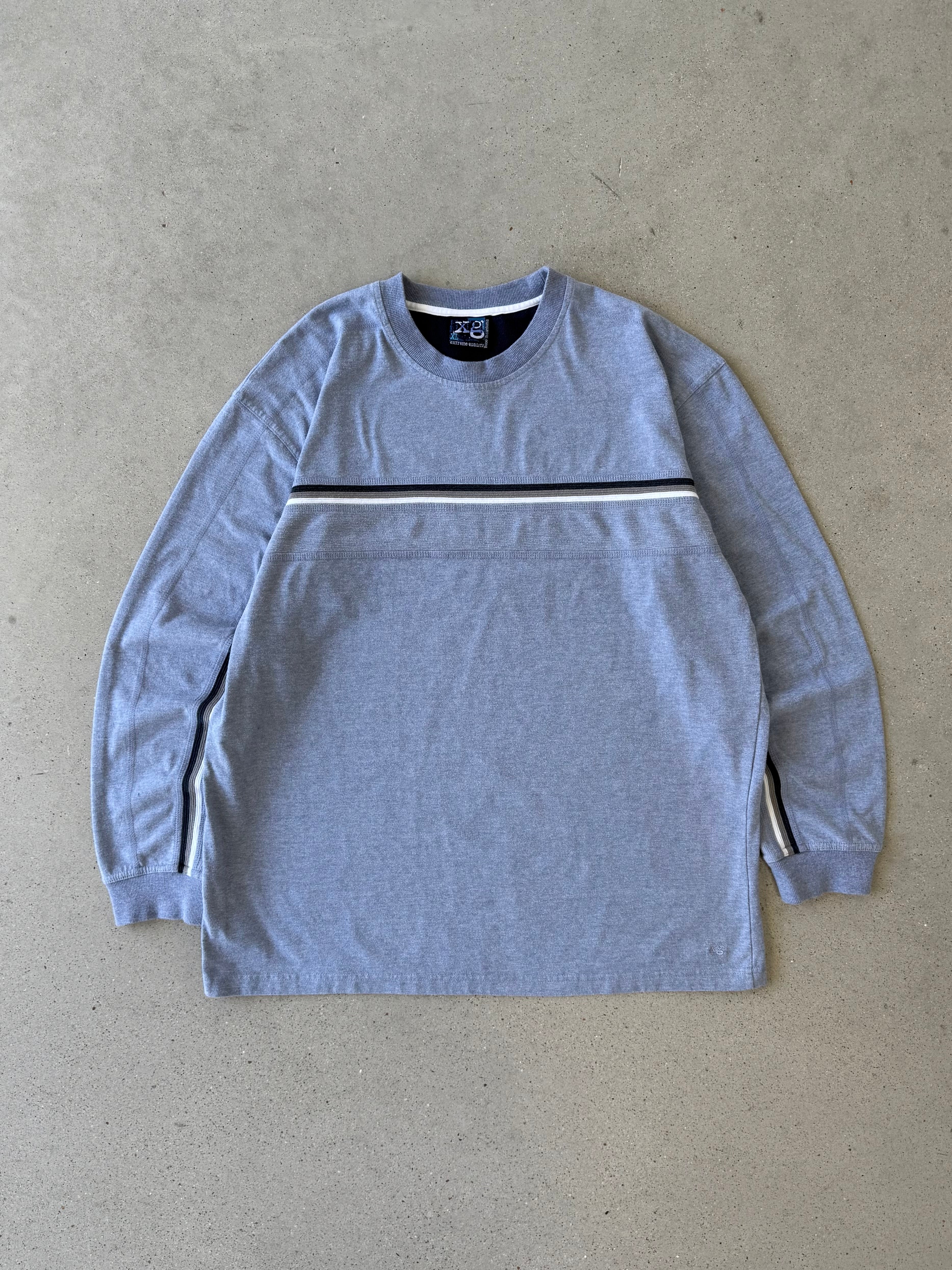 Vintage XG Extreme Gear Blue Striped Long Sleeve - XL