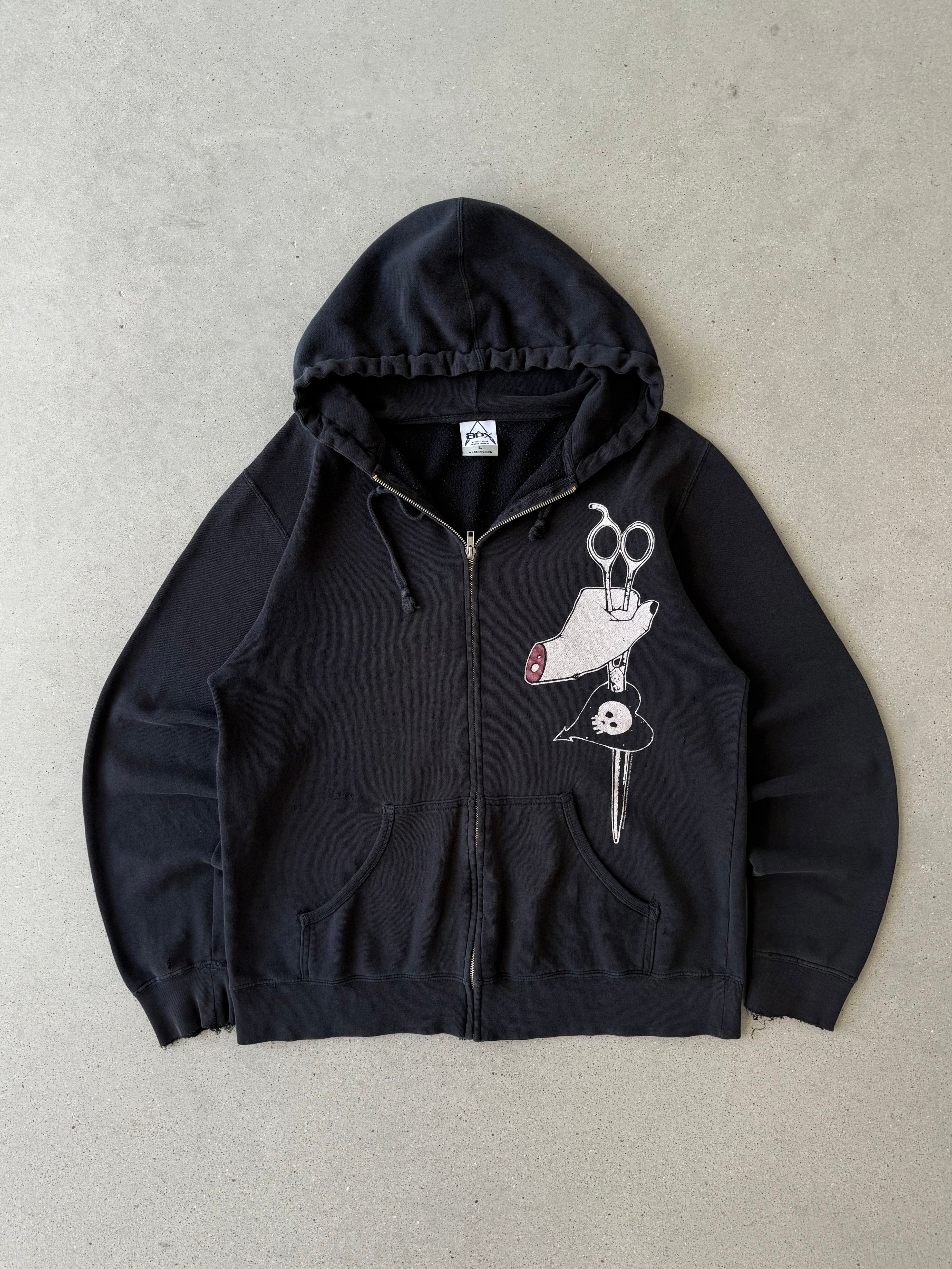 Vintage Y2K Alkaline Trio Zip-up Hoodie - L