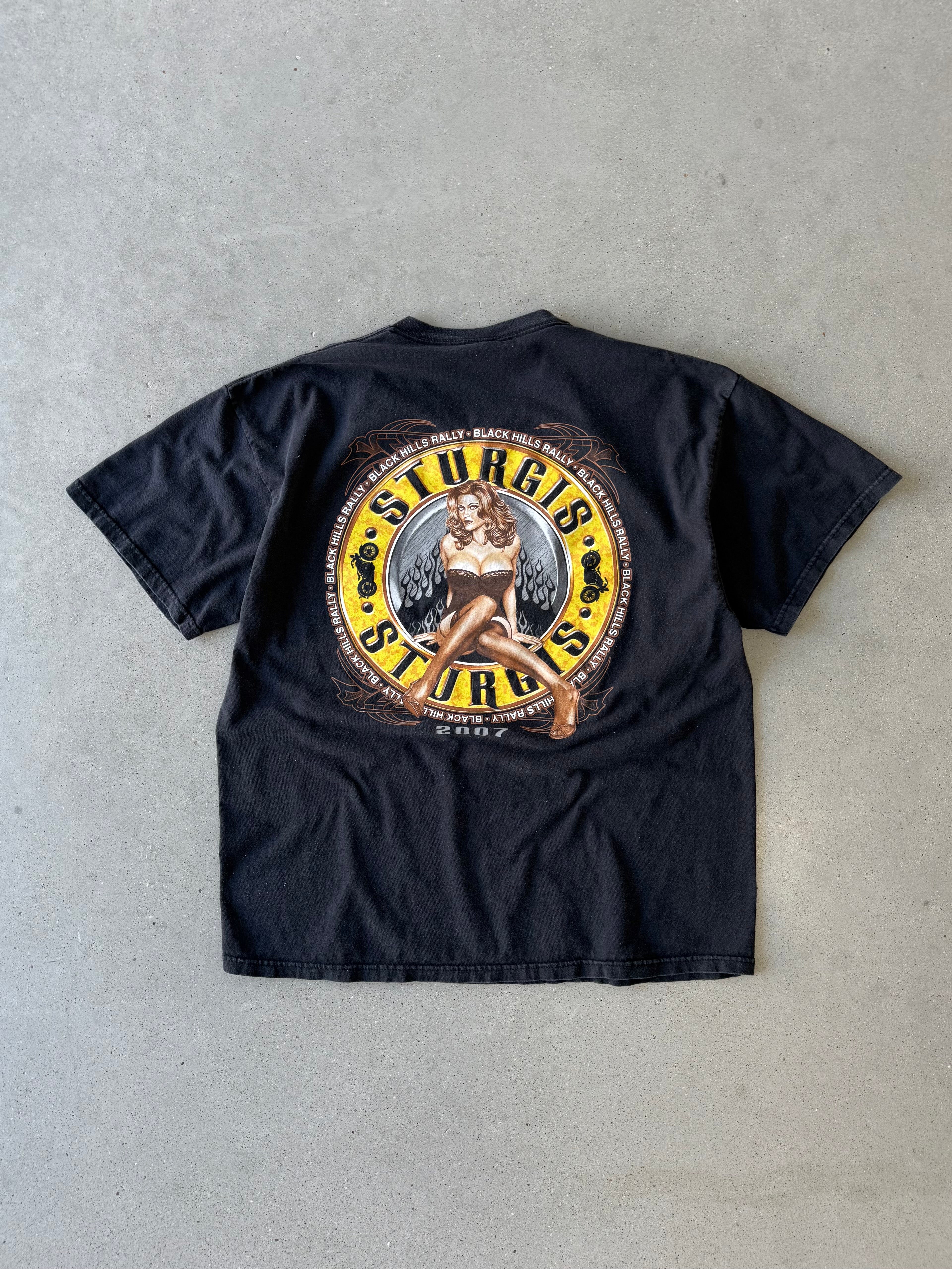 Vintage 2007 Sturgis Biker Tee - XL