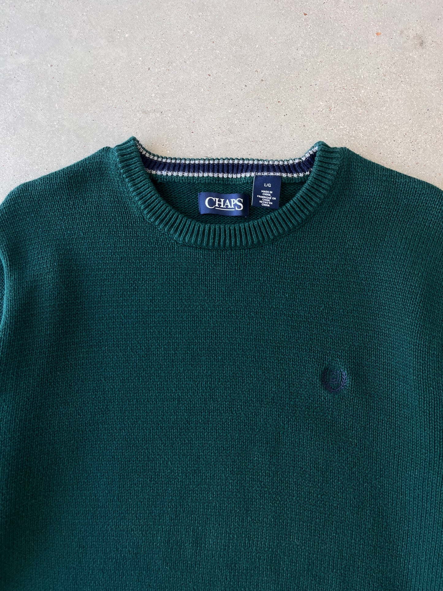 Vintage Chaps Forest Green Knitted Sweater - L