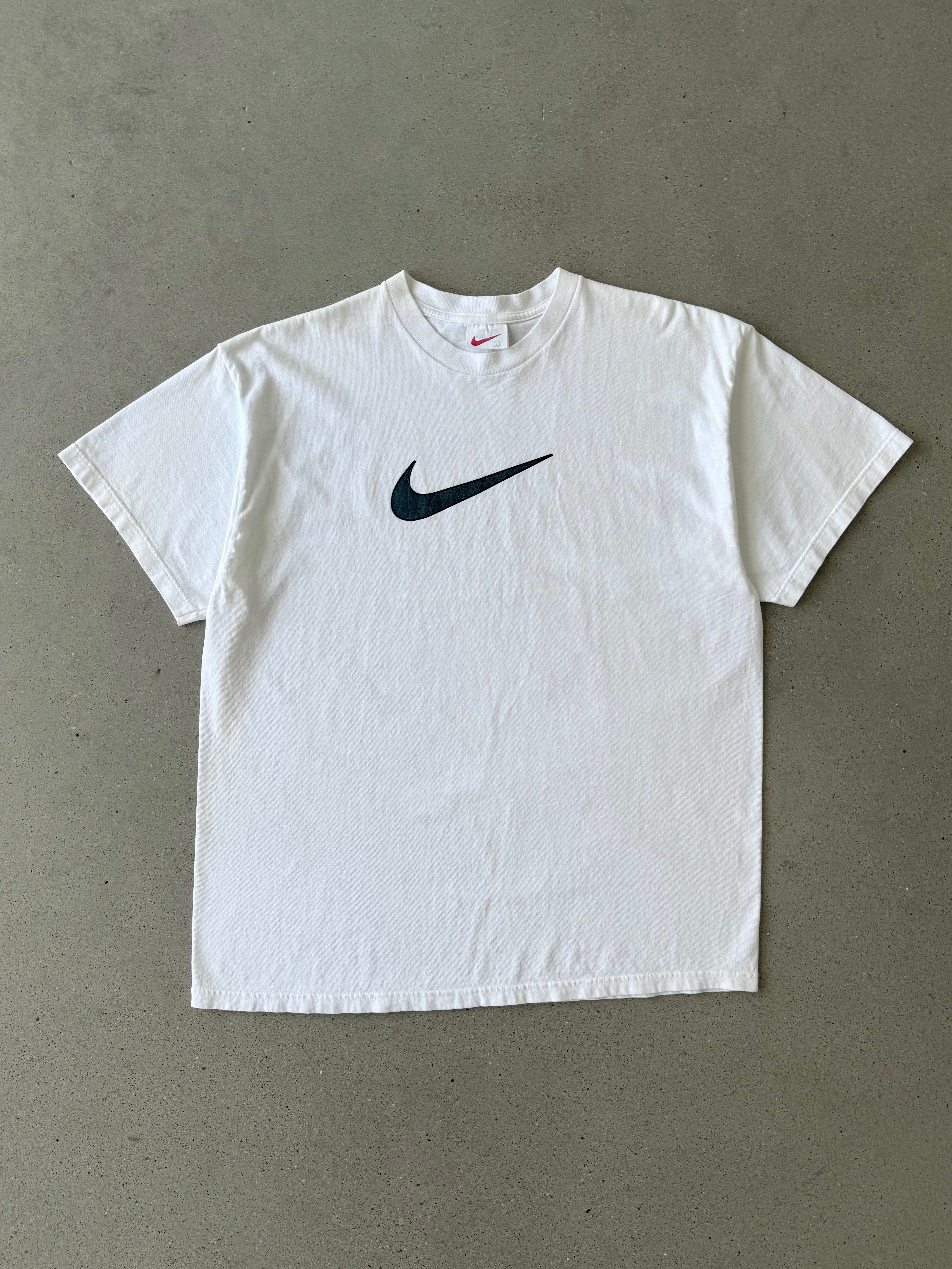 Vintage 90s Nike Big Swoosh White Tee - L
