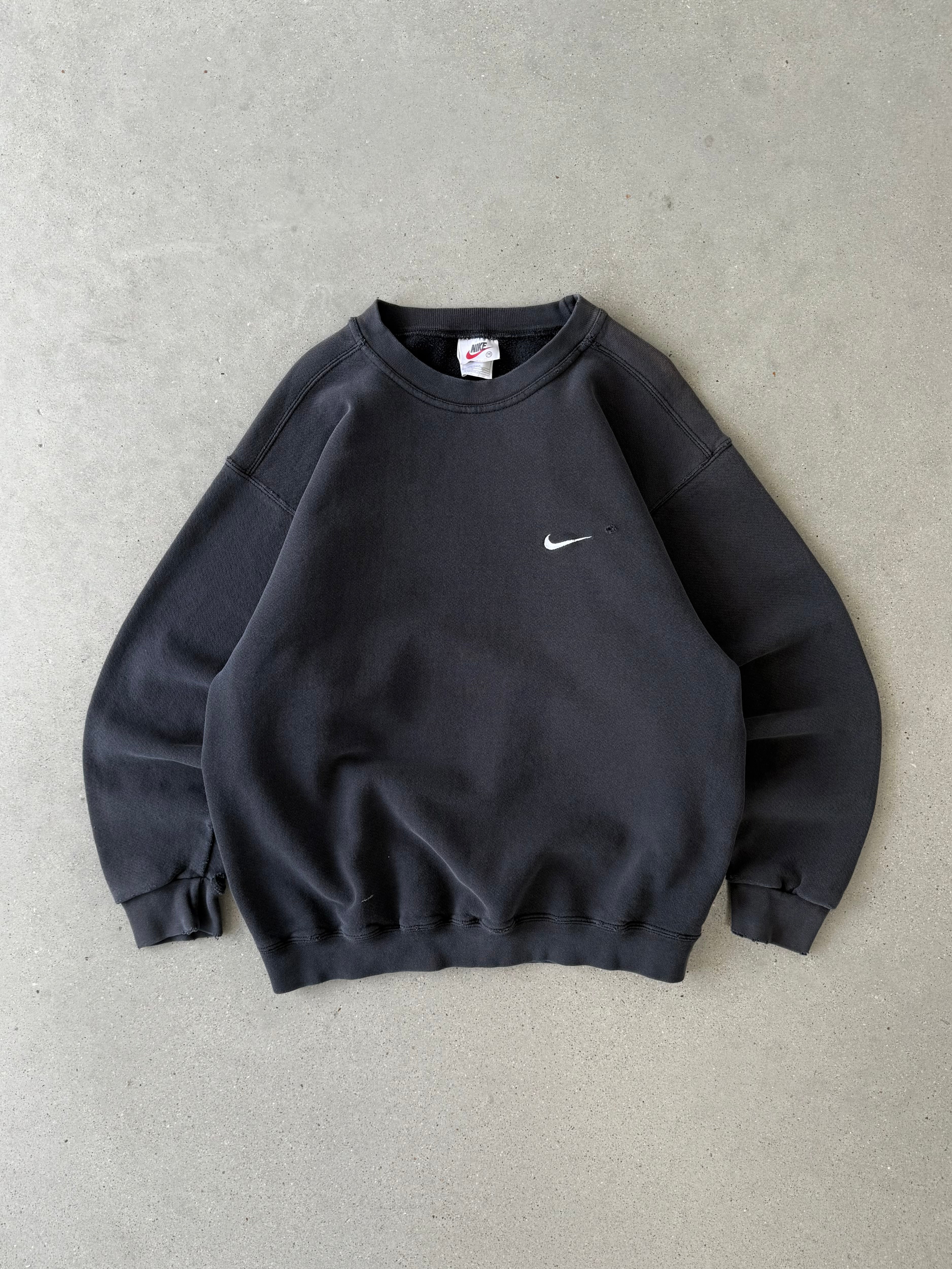Vintage 1990s Nike Mini Swoosh Black Crewneck - M