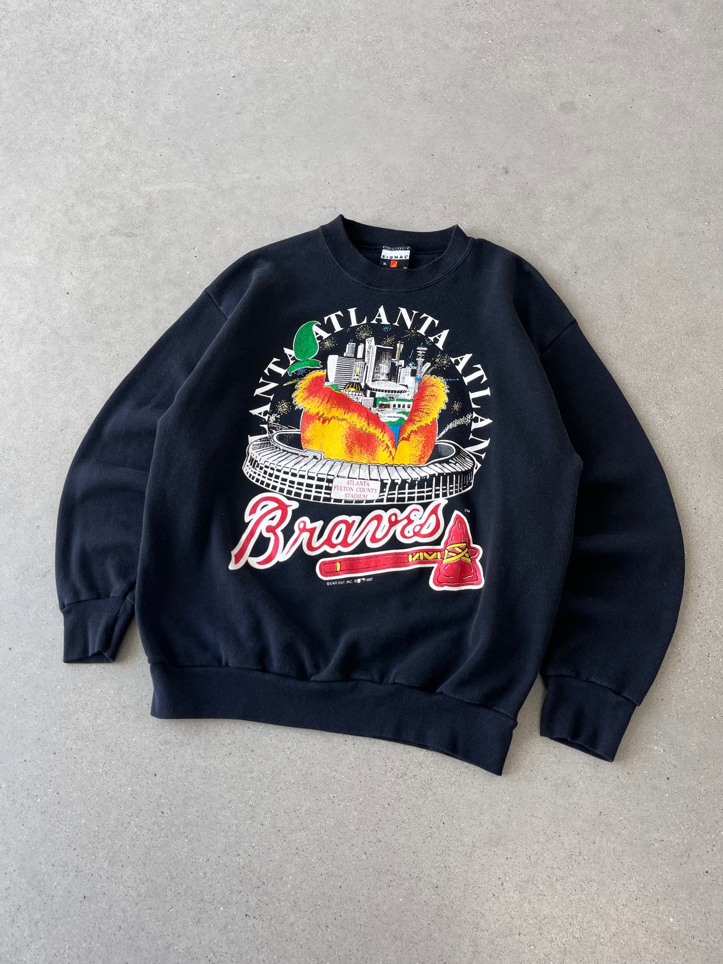 Vintage 1992 Atlanta Braves Graphic Crewneck - XL