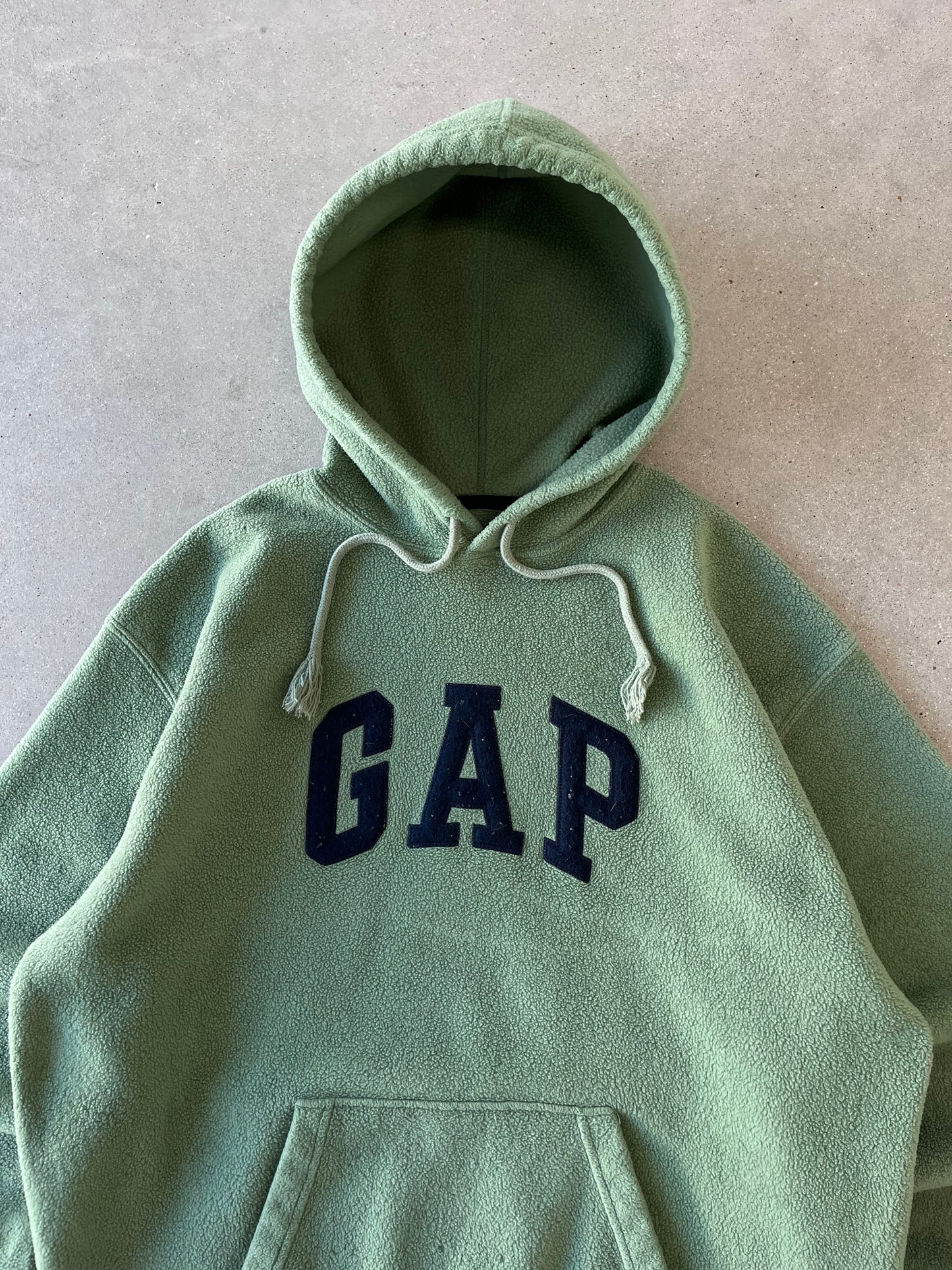 Vintage GAP Sage Green Fleece Hoodie - L