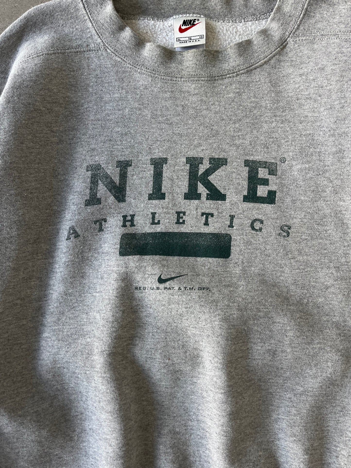 Vintage 90s Nike Athletics Heather Gray Crewneck - XL