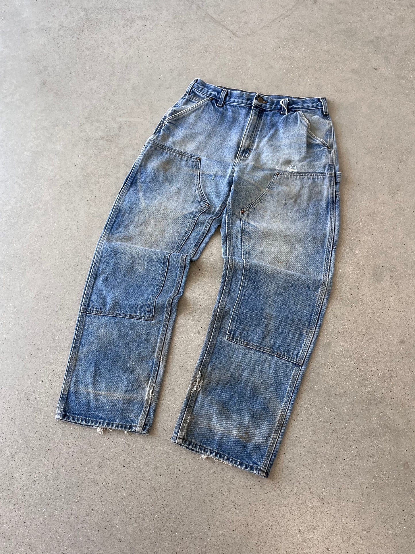 Vintage Carhartt Faded Denim Double Knees - 33x32