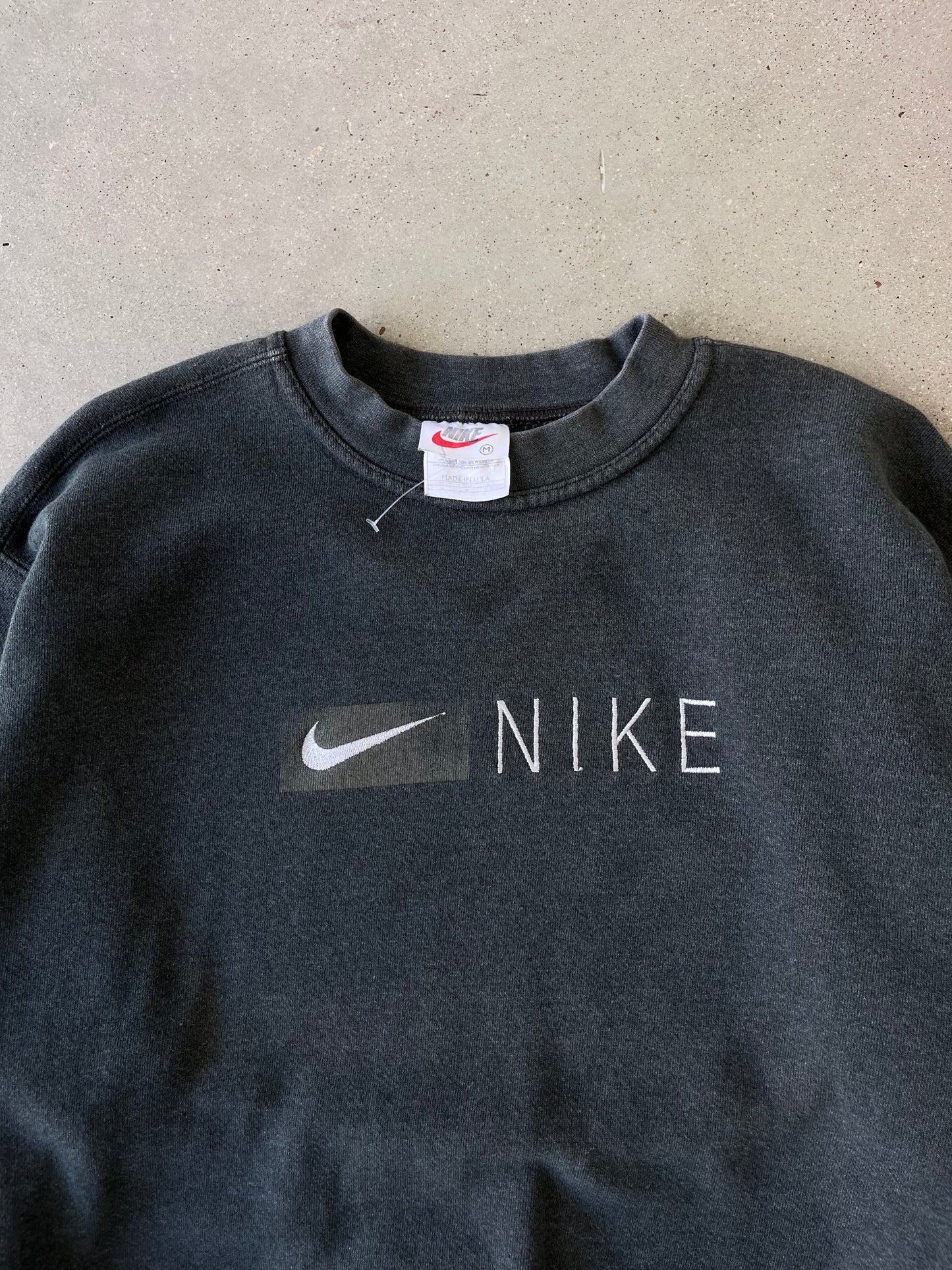 Vintage Nike Spell-out Charcoal Crewneck - M