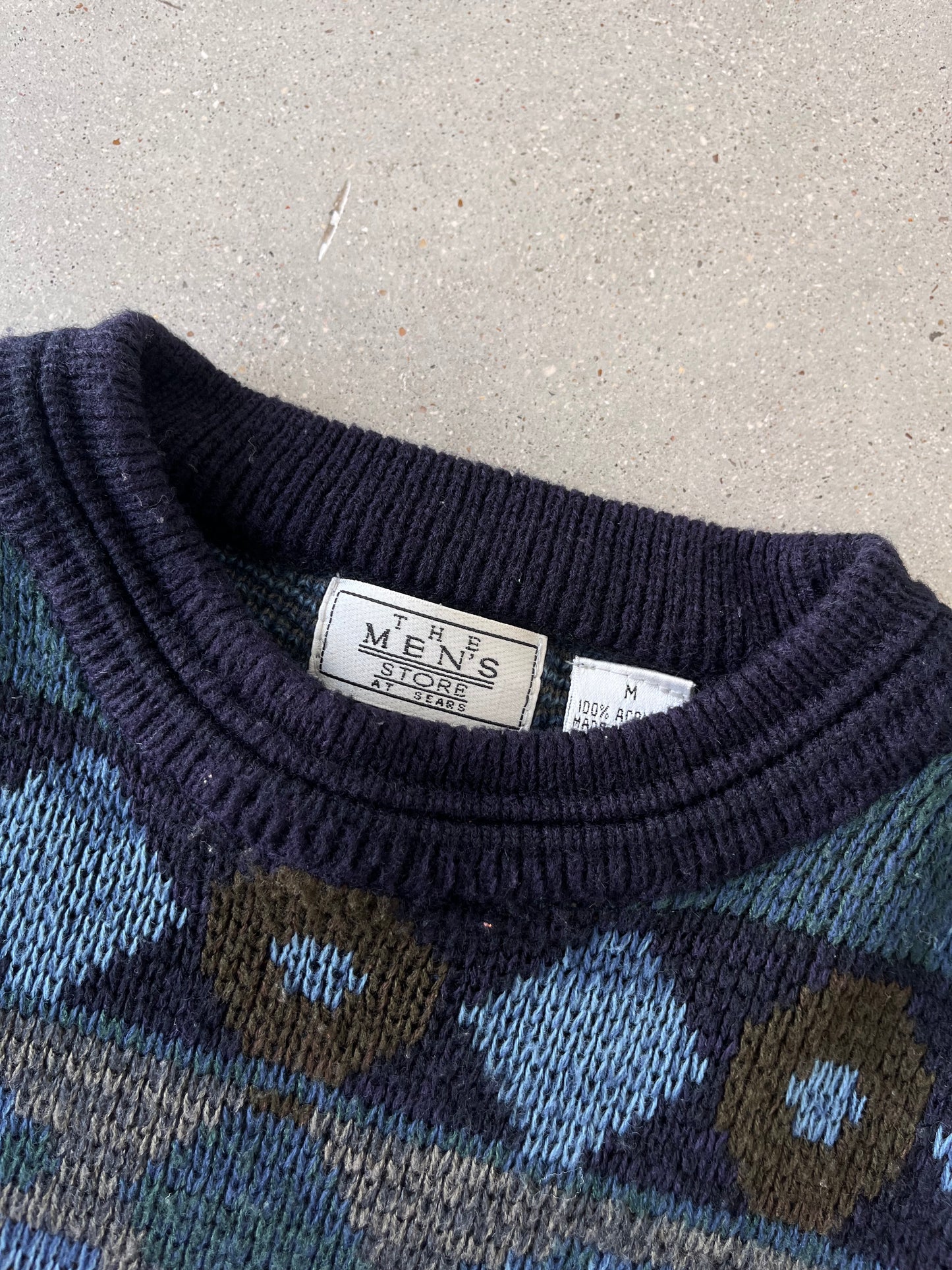 Vintage Men's Store Pattern Knitted Sweater - M