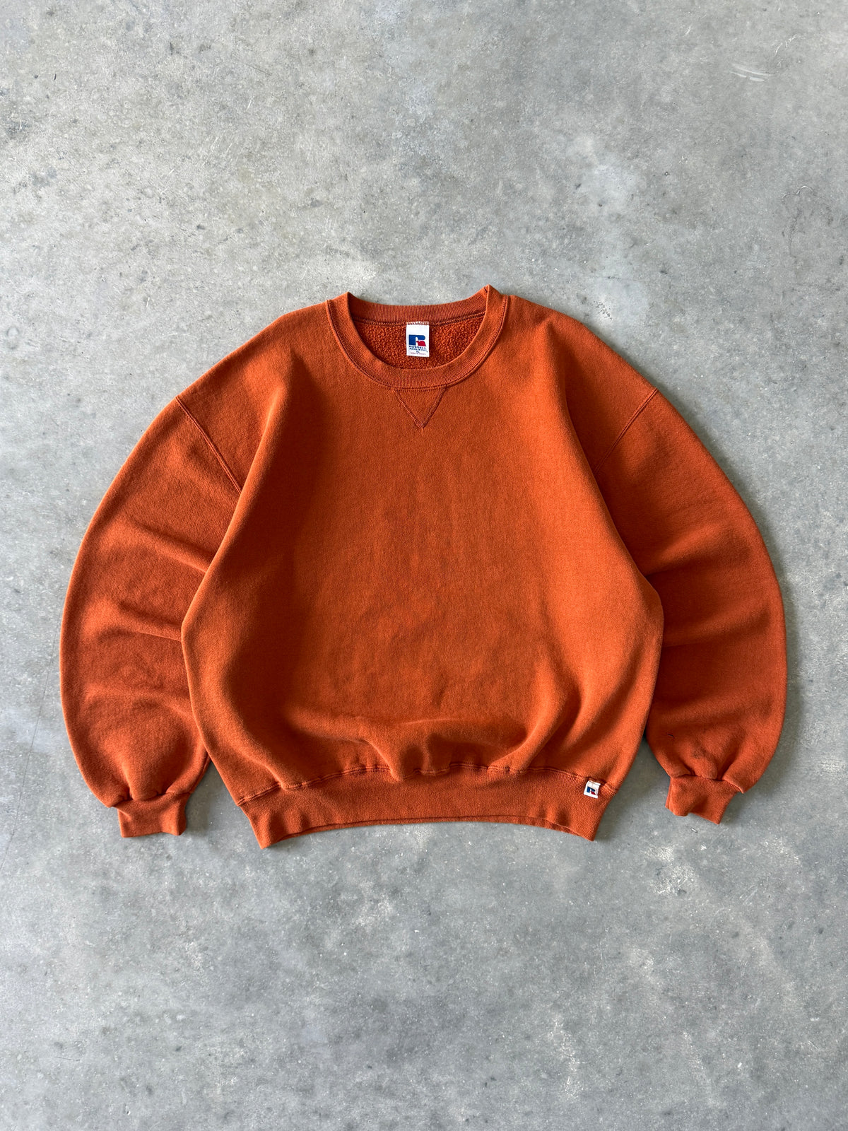 Vintage 1990s Burnt Orange Russell Athletic Sweatshirt (XL)