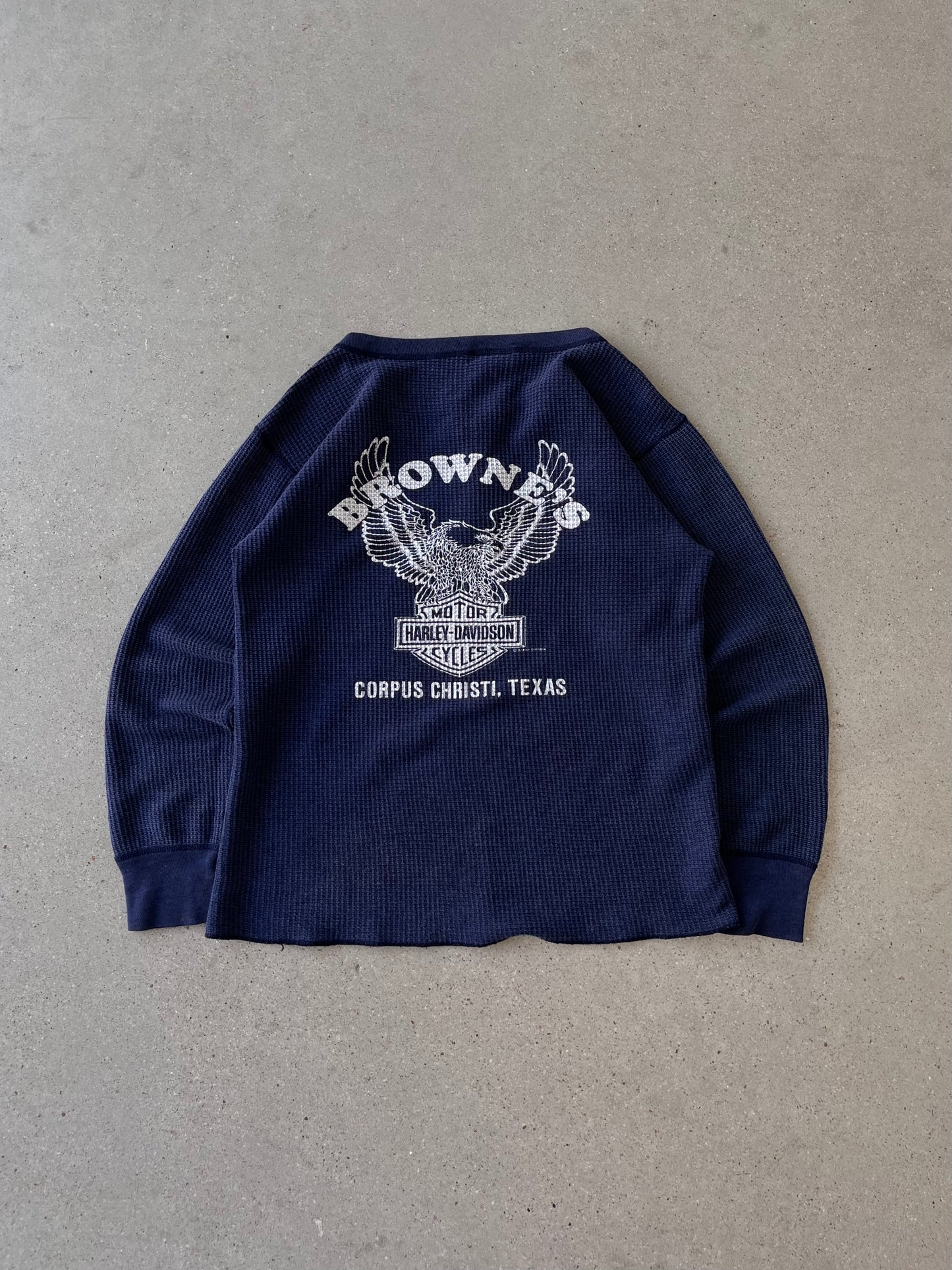 Vintage 1987 Harley Davidson Women's Thermal Long Sleeve - M