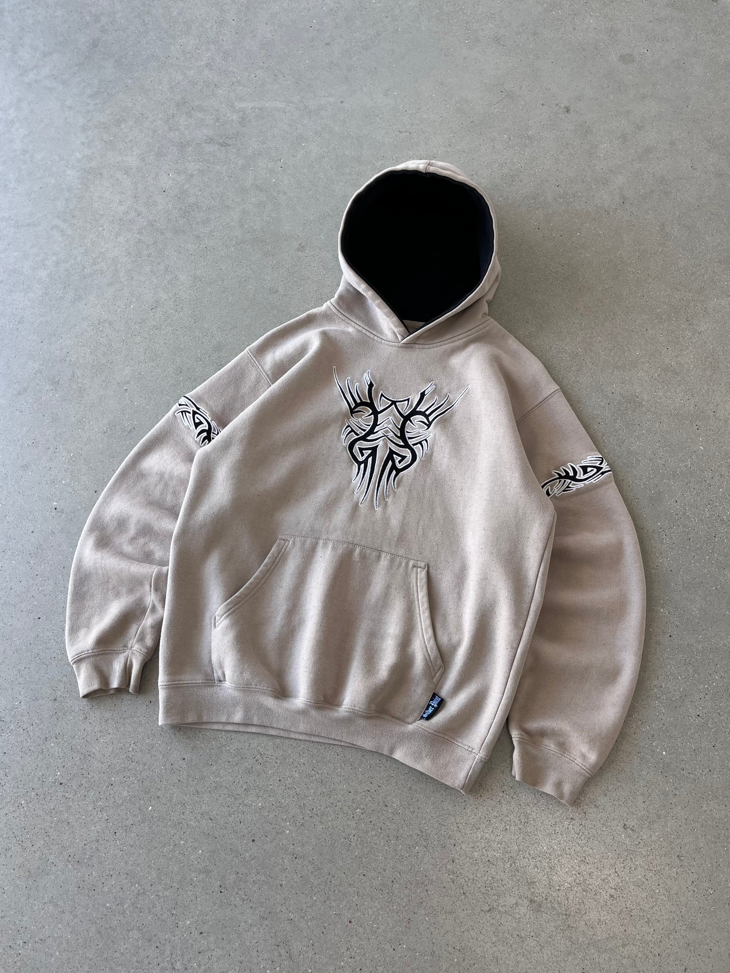 Vintage Y2K Silver Point Embroidered Hoodie - M