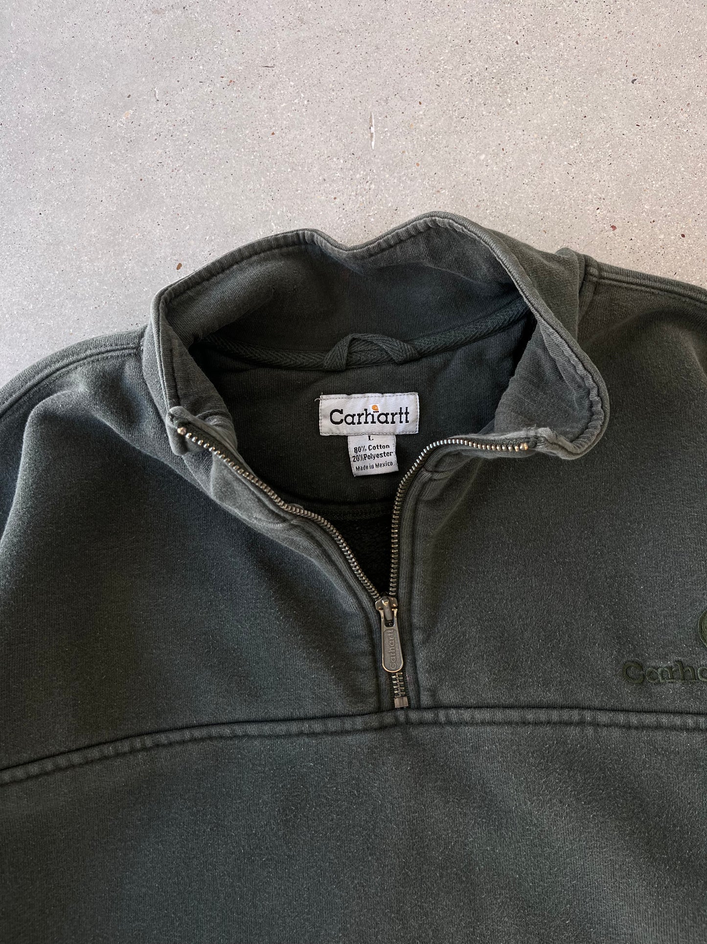 Vintage Carhartt Olive Quarter Zip - L