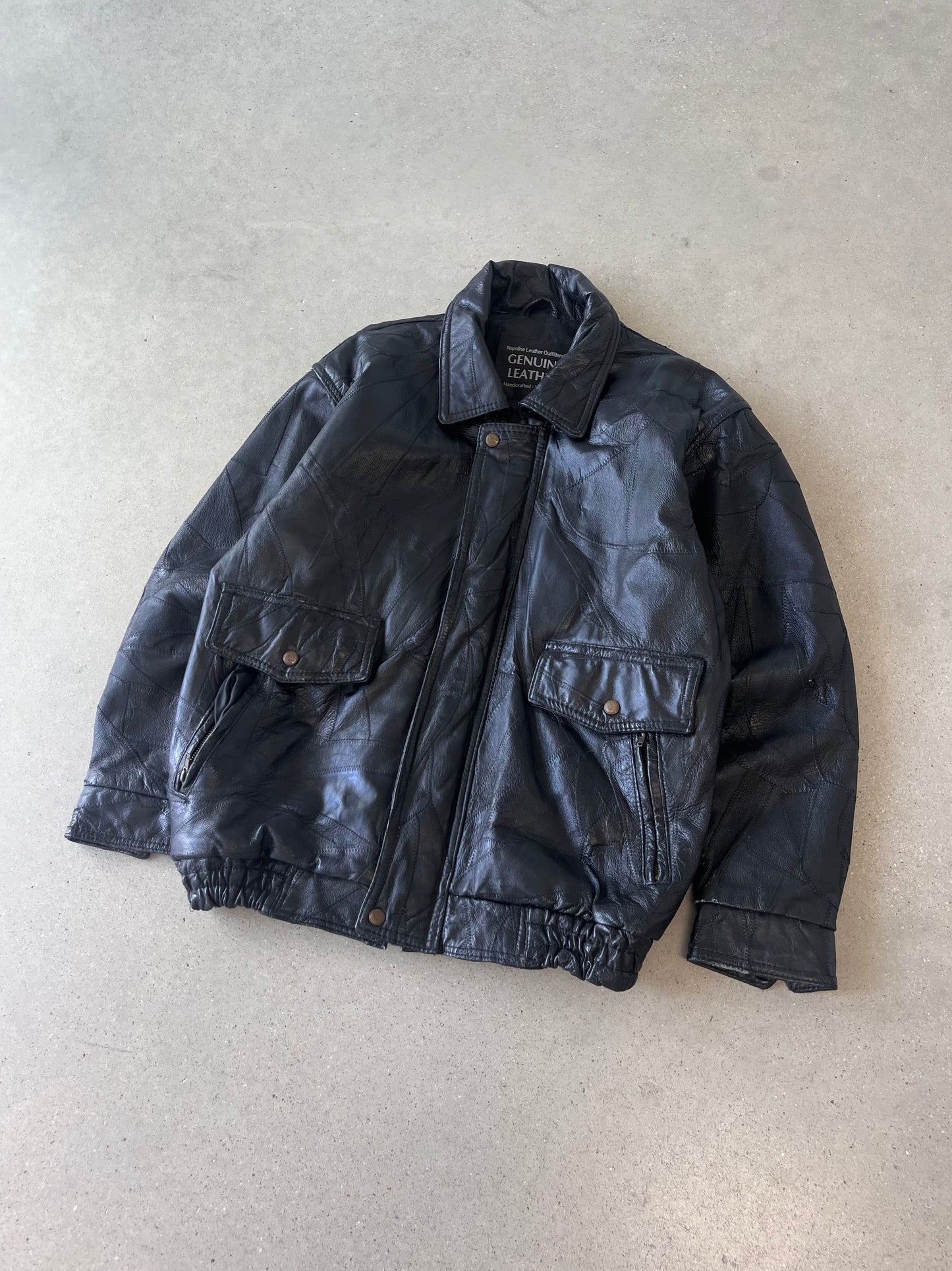 Vintage Genuine Leather Jacket  - L