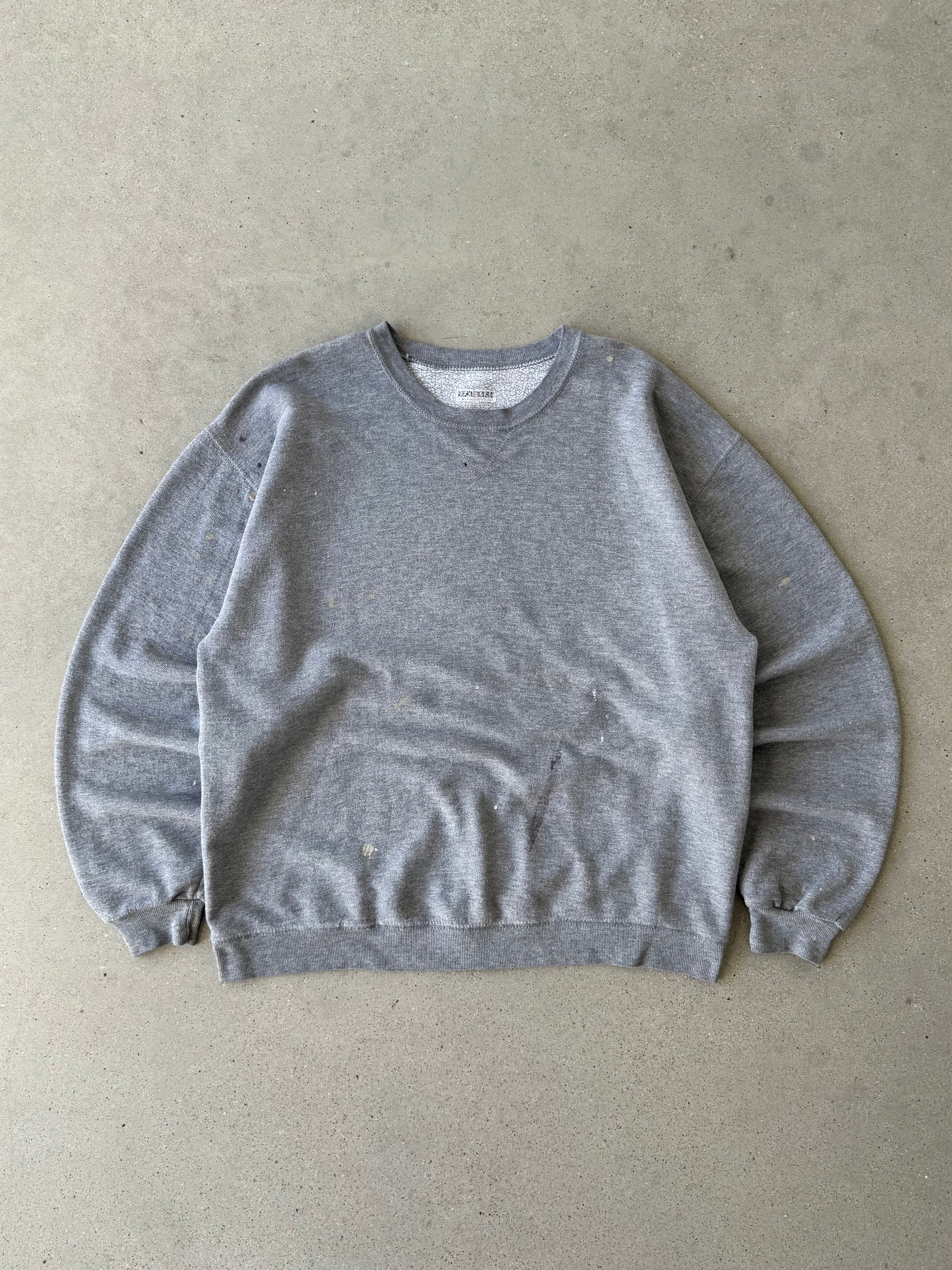 Vintage Jerzees Painter's Heather Gray Blank Crewneck  - L