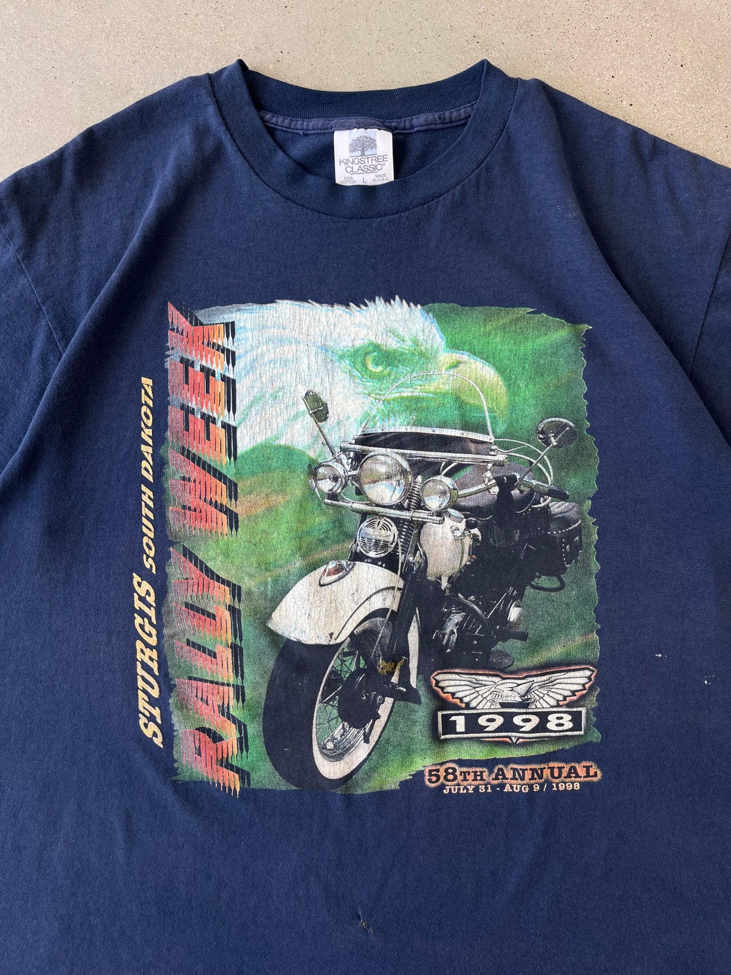 Vintage 1998 Sturgis South Dakota Biker Tee - L