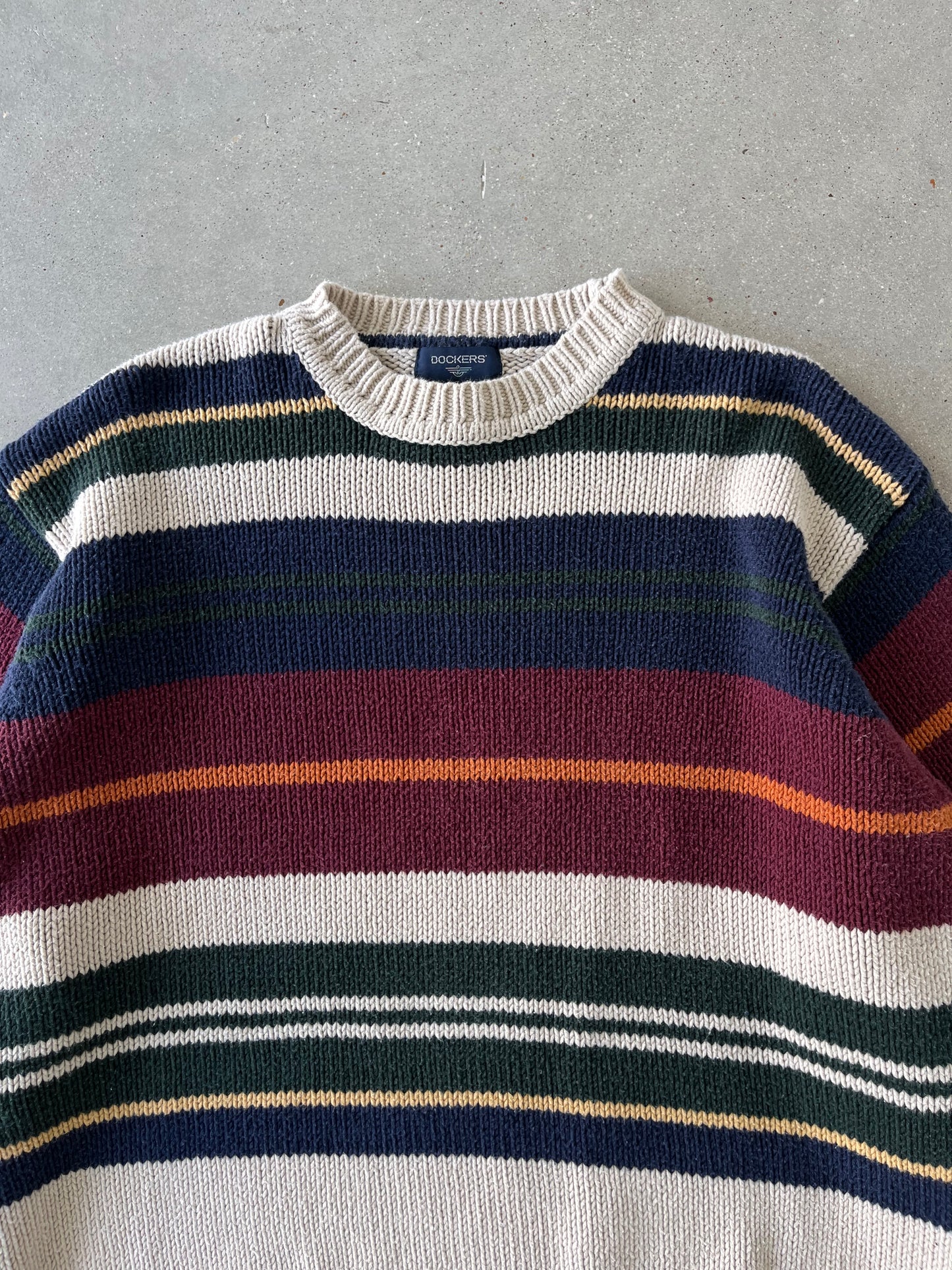 Vintage Dockers Striped Knitted Sweater - M