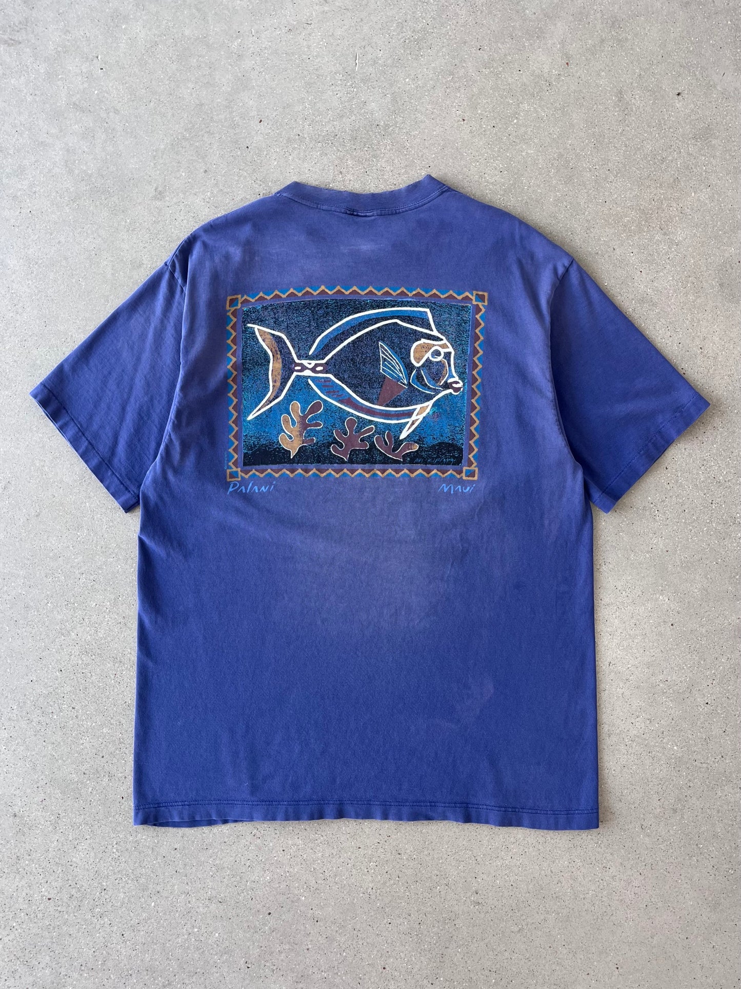 Vintage Maui Fish Art Tee - L