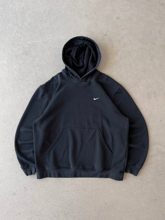 Vintage Nike Mini Swoosh Black Hoodie - XL