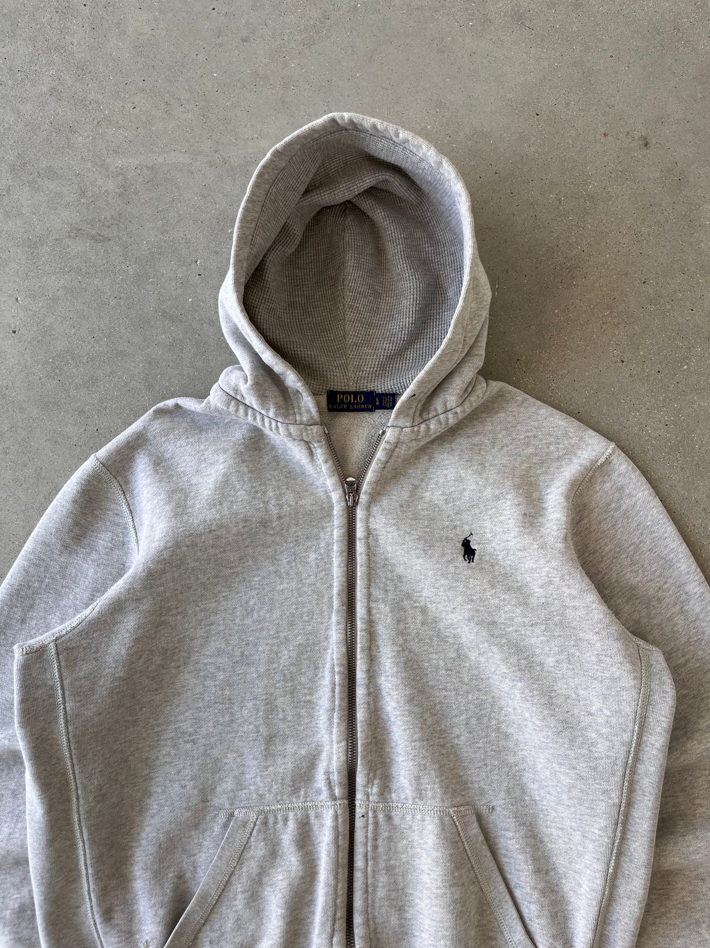 Vintage Polo Ralph Lauren Heather gray Zip-up Hoodie - L