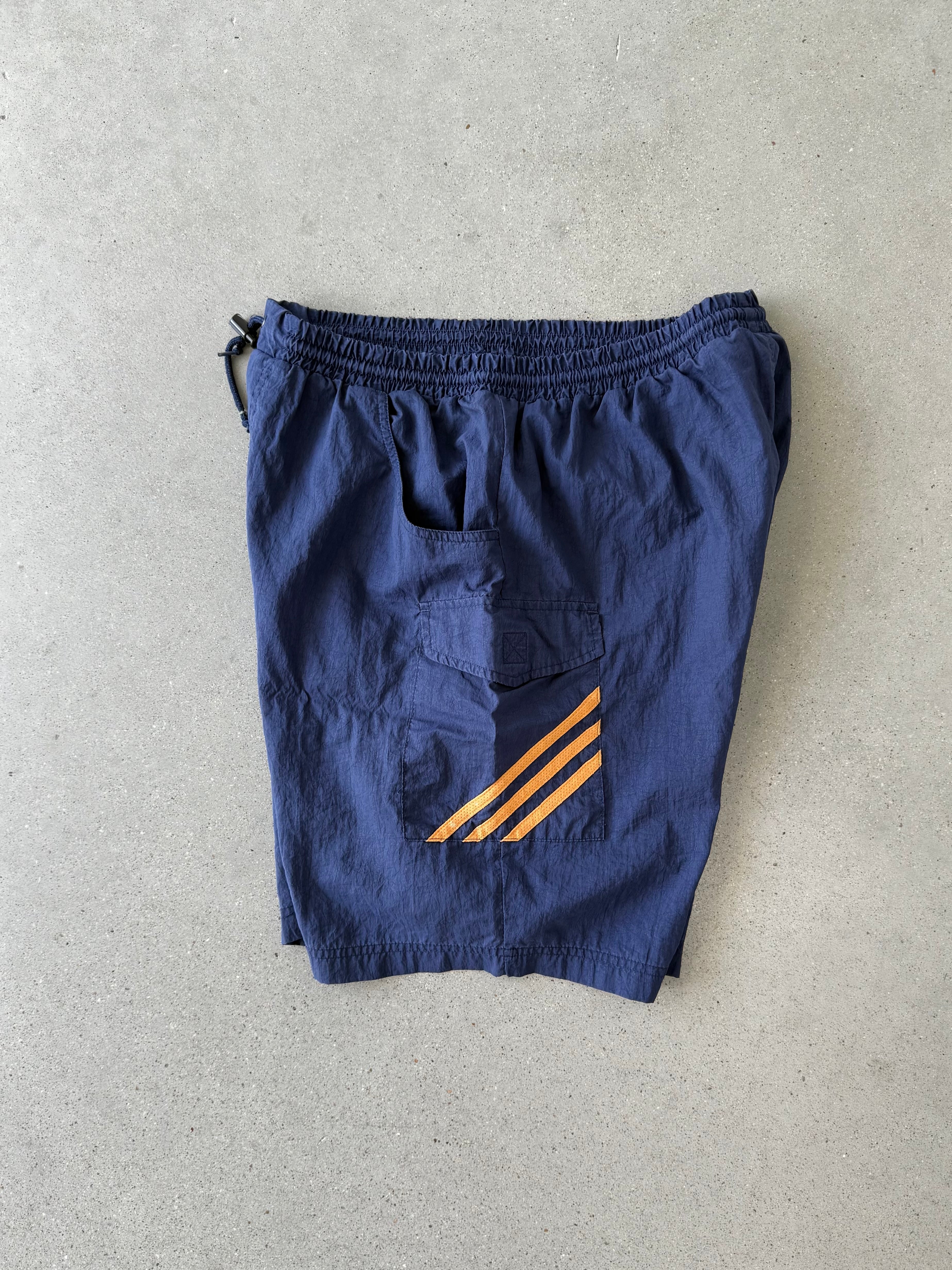 Vintage 90s Adidas Navy Nylon Shorts - M