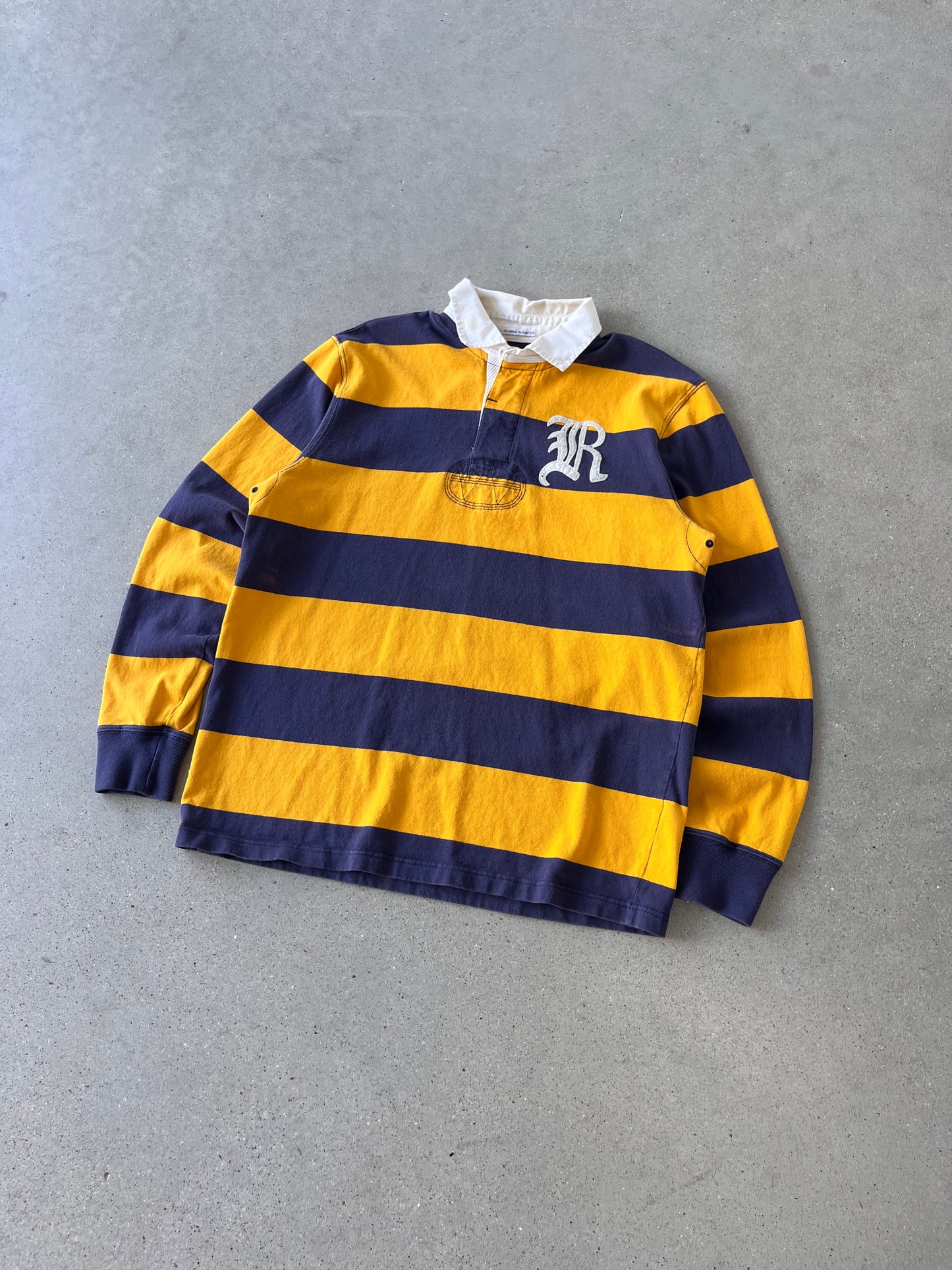 Vintage Polo Ralph Lauren Yellow Rugby Long Sleeve - L