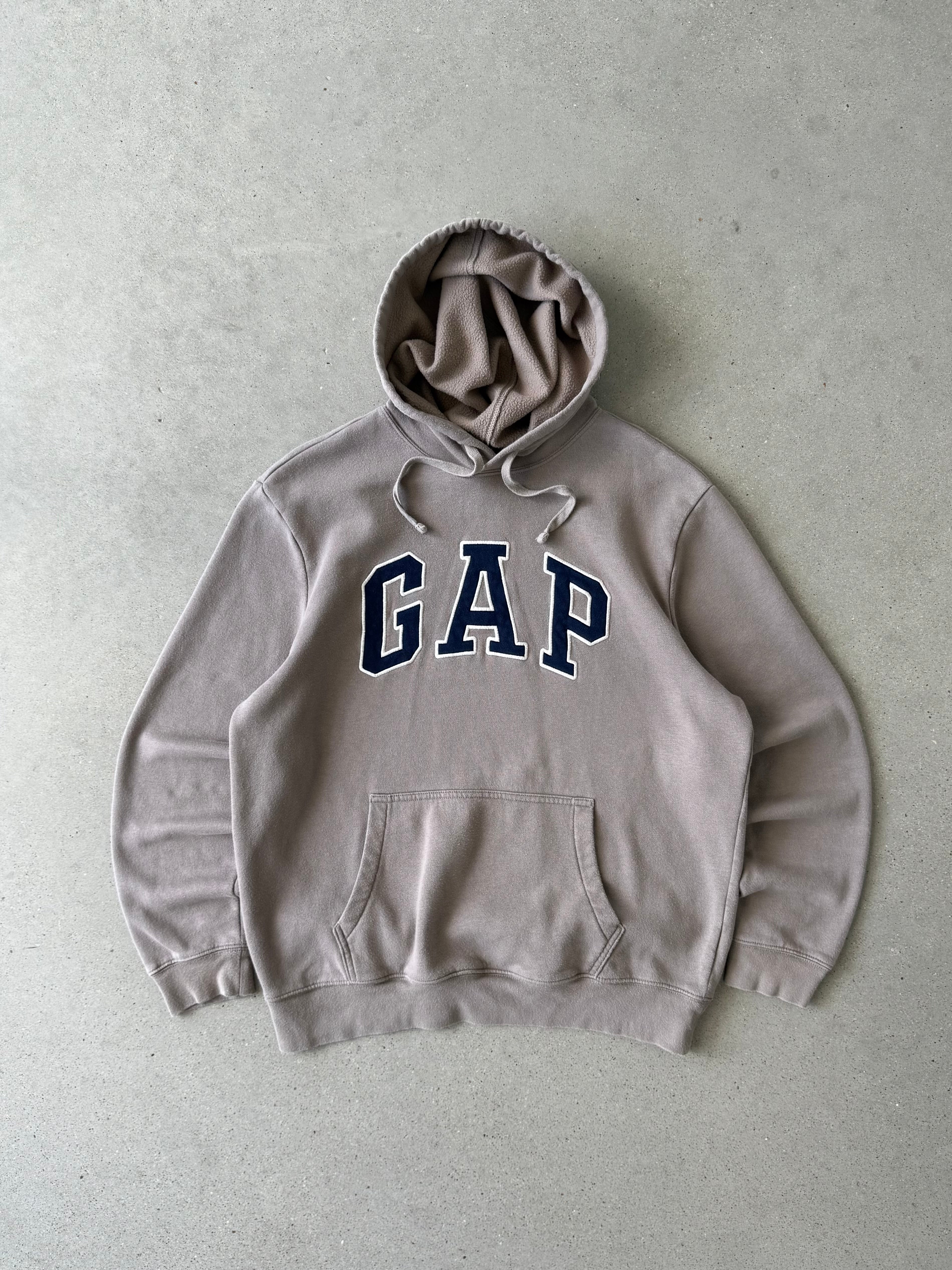 Vintage GAP Spellout Cream Hoodie - L