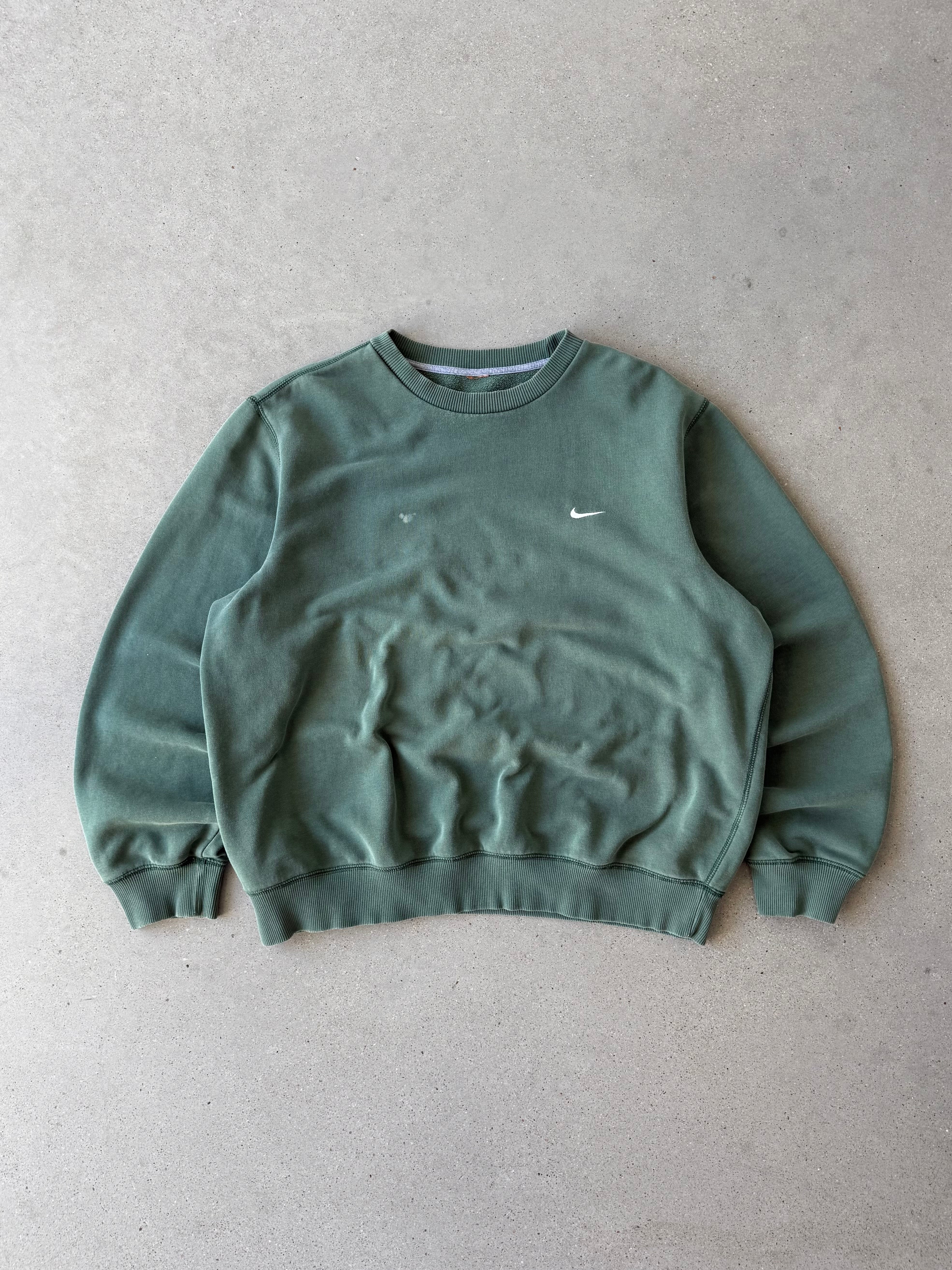 Vintage Nike Green Mini Swoosh Crewneck - XL