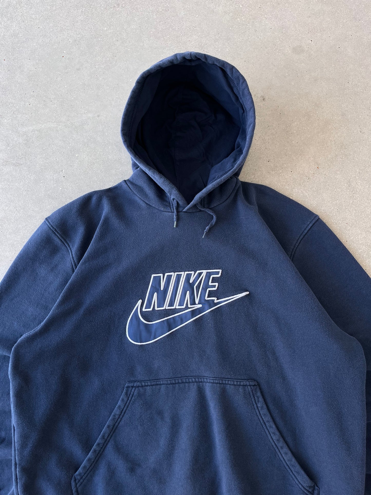 Vintage 2000s Nike Spell-out Navy Hoodie - XL