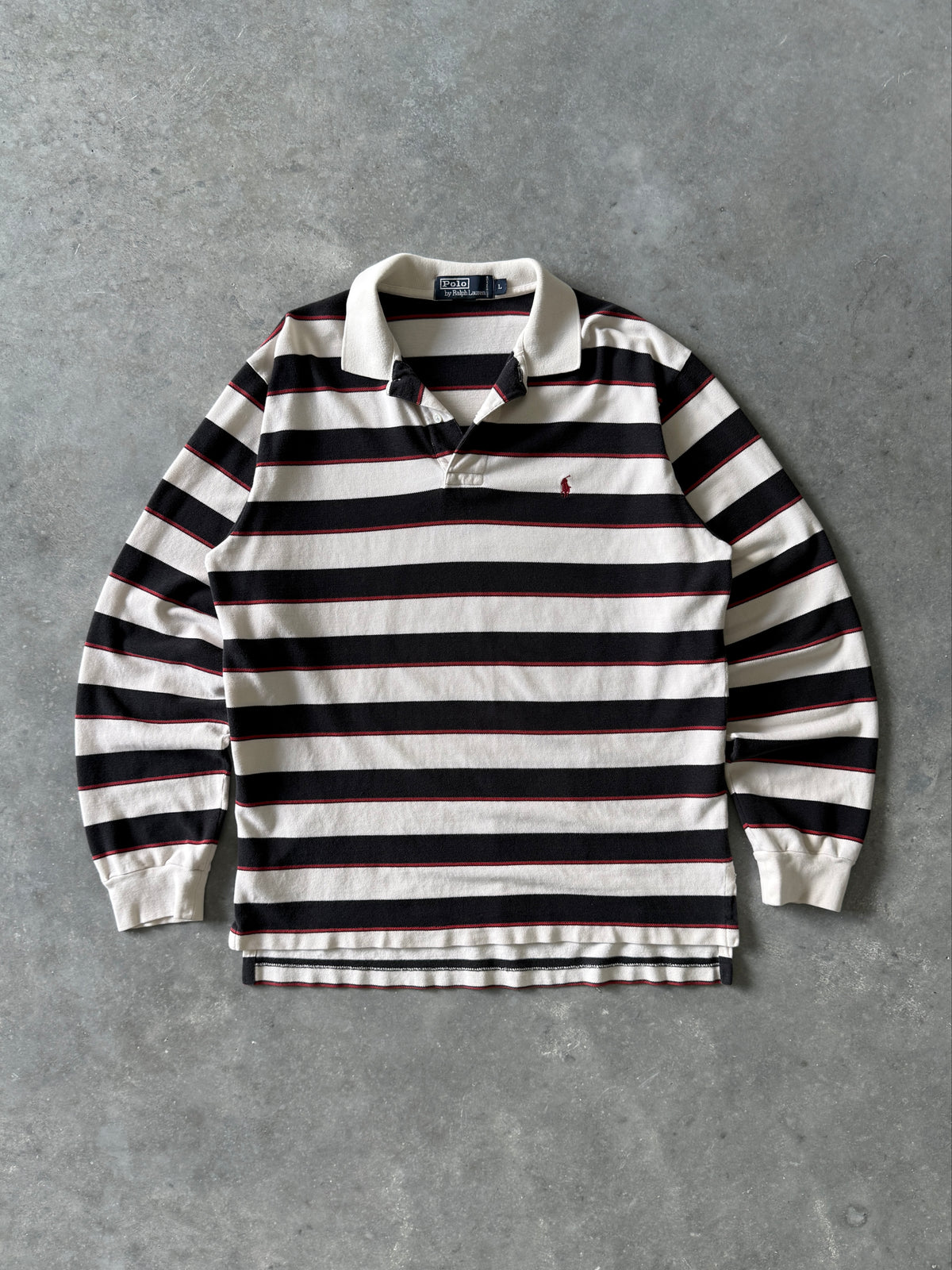 Vintage 2000s Stripes Polo By Ralph Lauren Long Sleeve T-shirt (L)