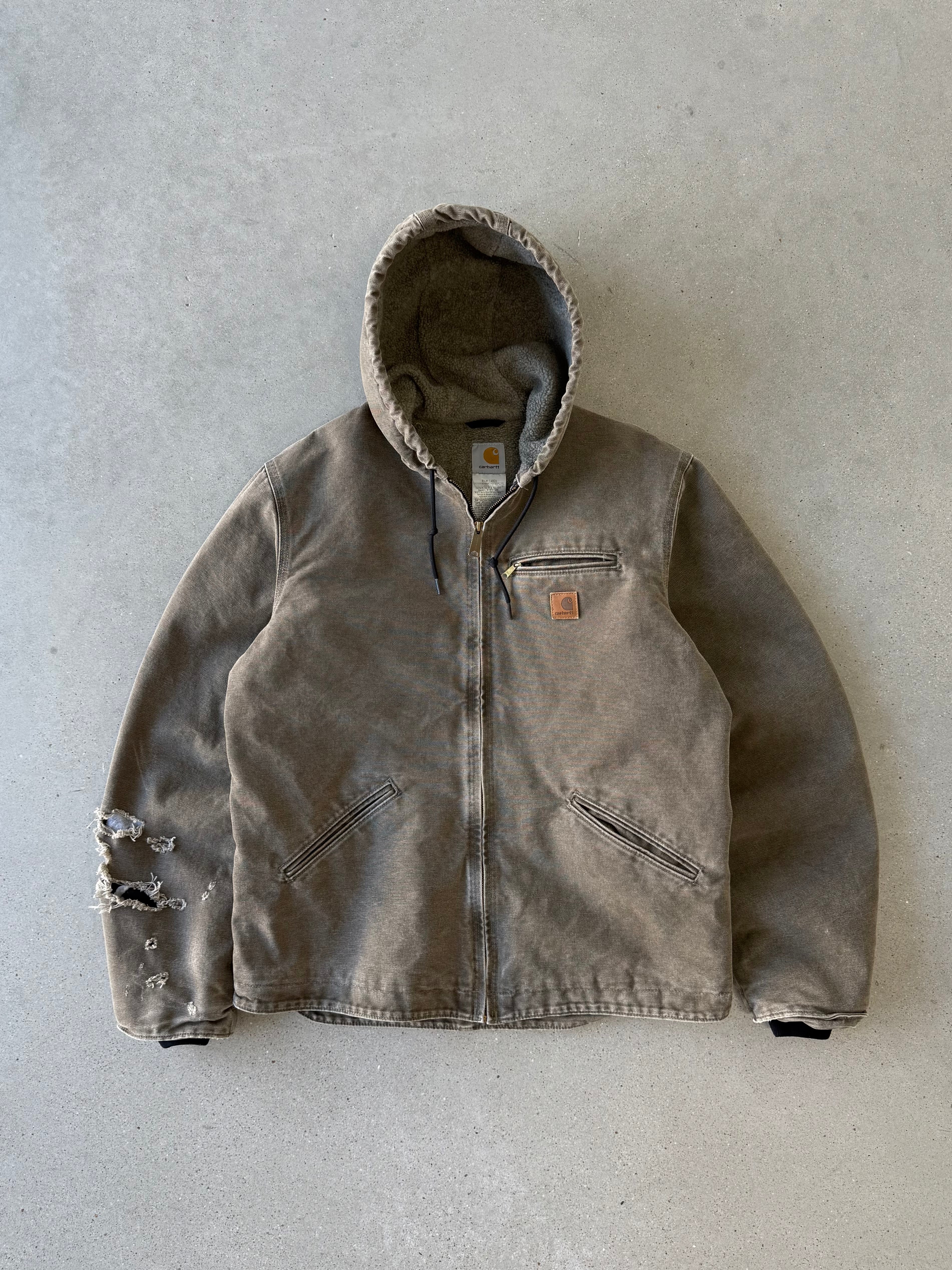 Vintage Carhartt J141-MRH Mocha Brown Sherpa-lined Armstrong Jacket - L