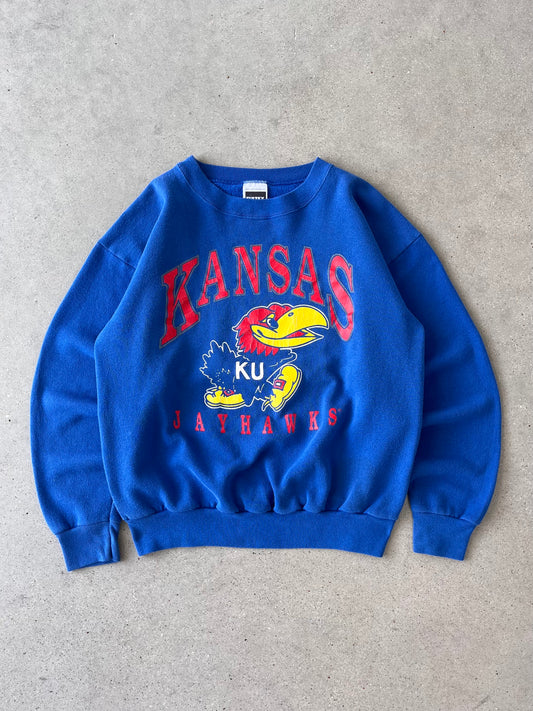 Vintage Kansas Jayhawk Crewneck - L