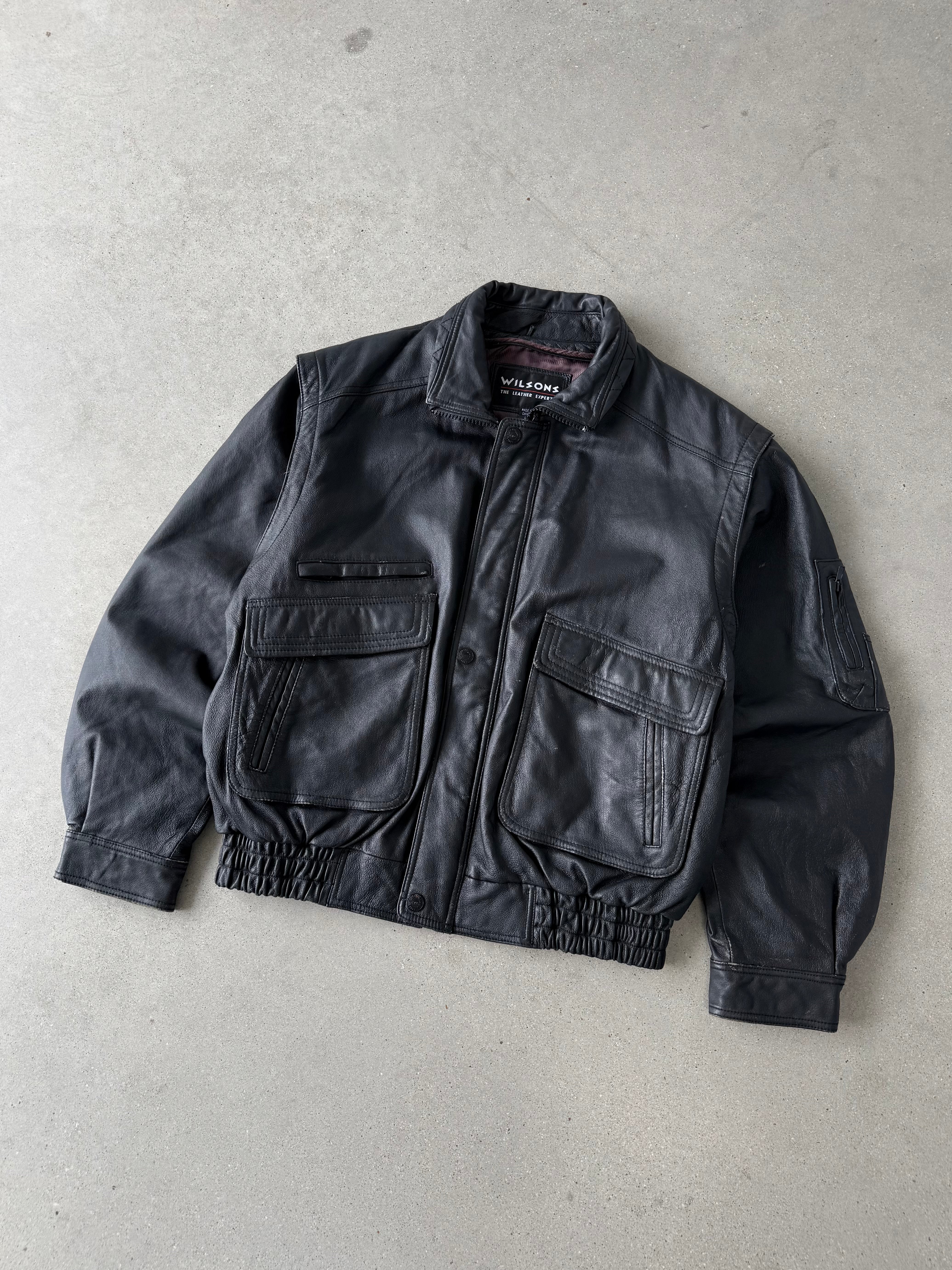 Vintage Wilsons Black Leather Jacket - L