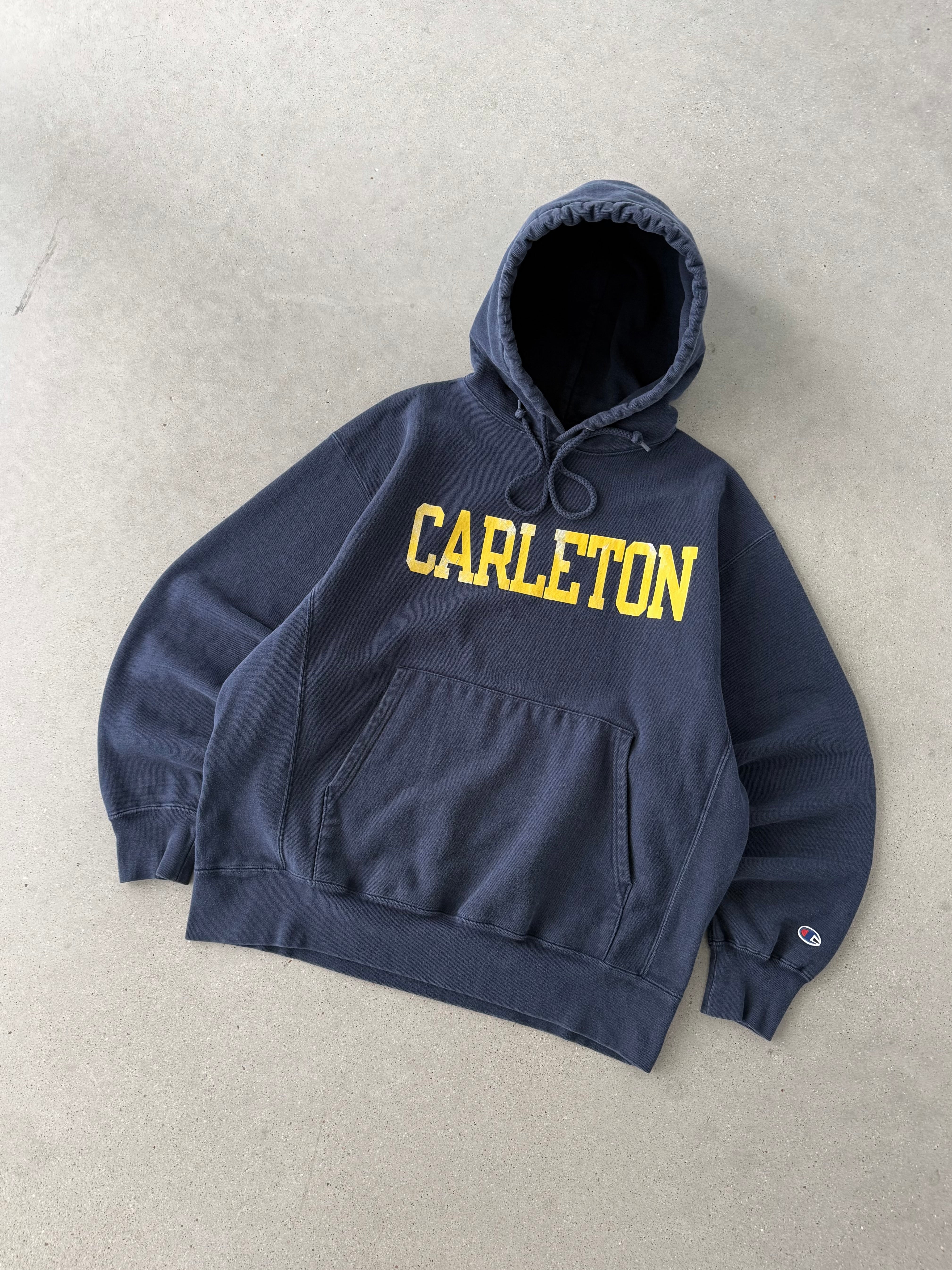 Vintage Carleton Reverse Weave Hoodie - L