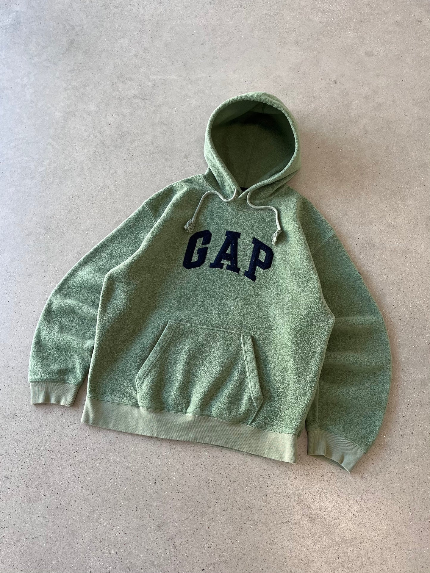 Vintage GAP Sage Green Fleece Hoodie - L