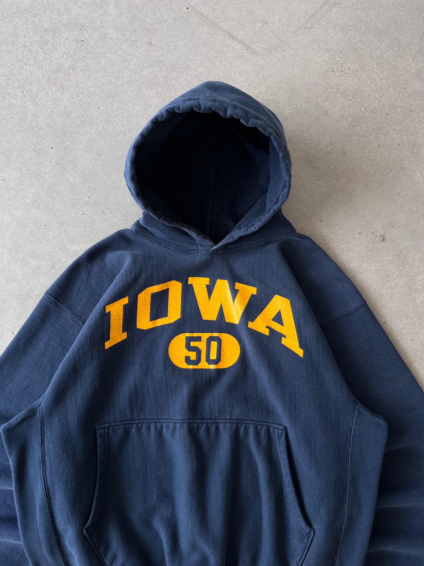 Vintage IOWA Champion Reverse Weave Hoodie - L