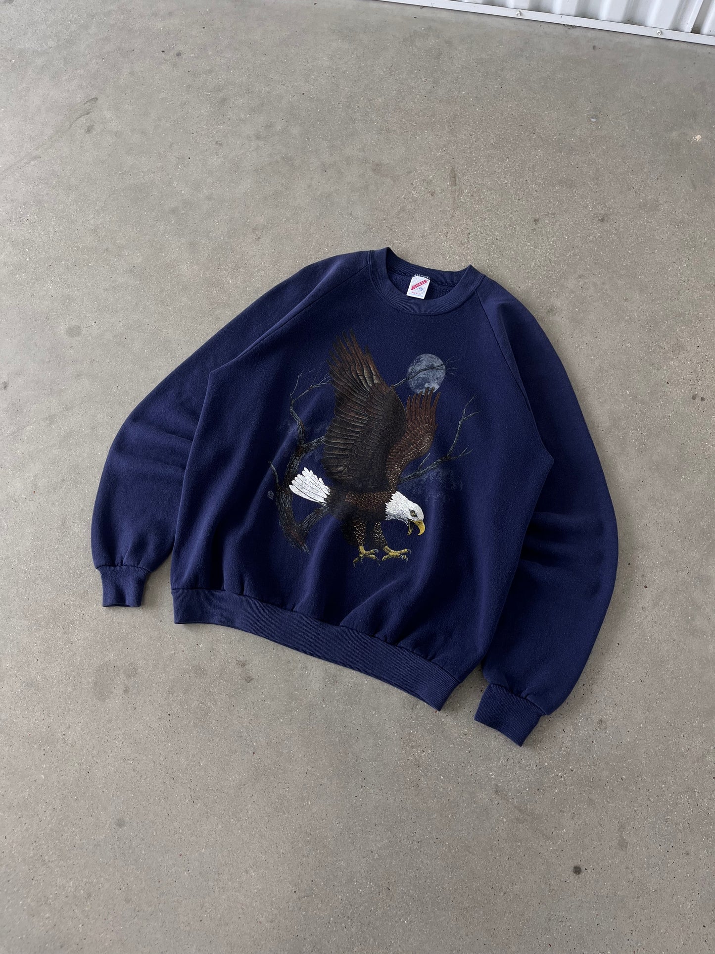 Vintage 1990 Night Eagle Nature Sweatshirt - XL