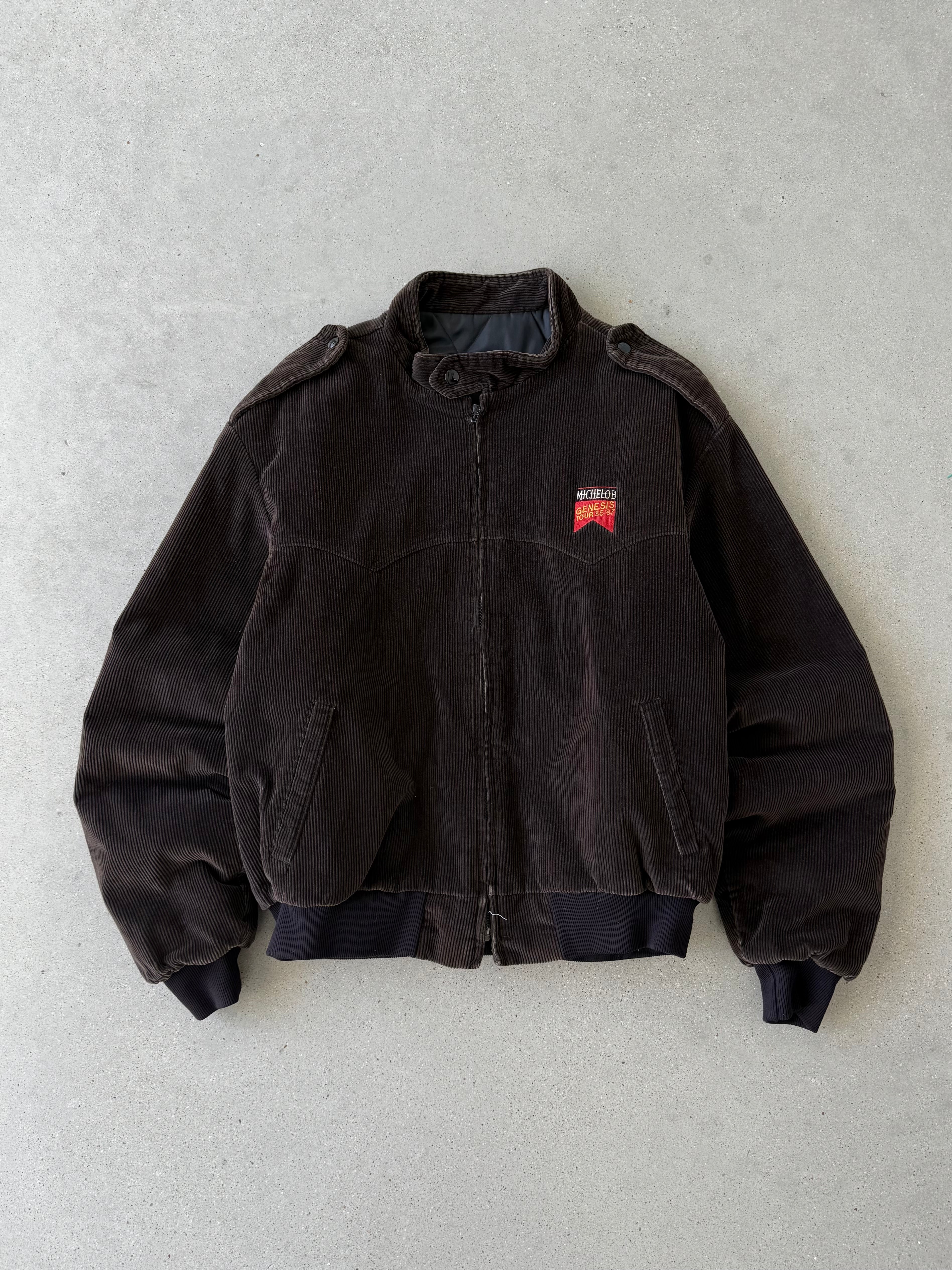 Vintage Michelob Corduroy Brown Zip Up - XL