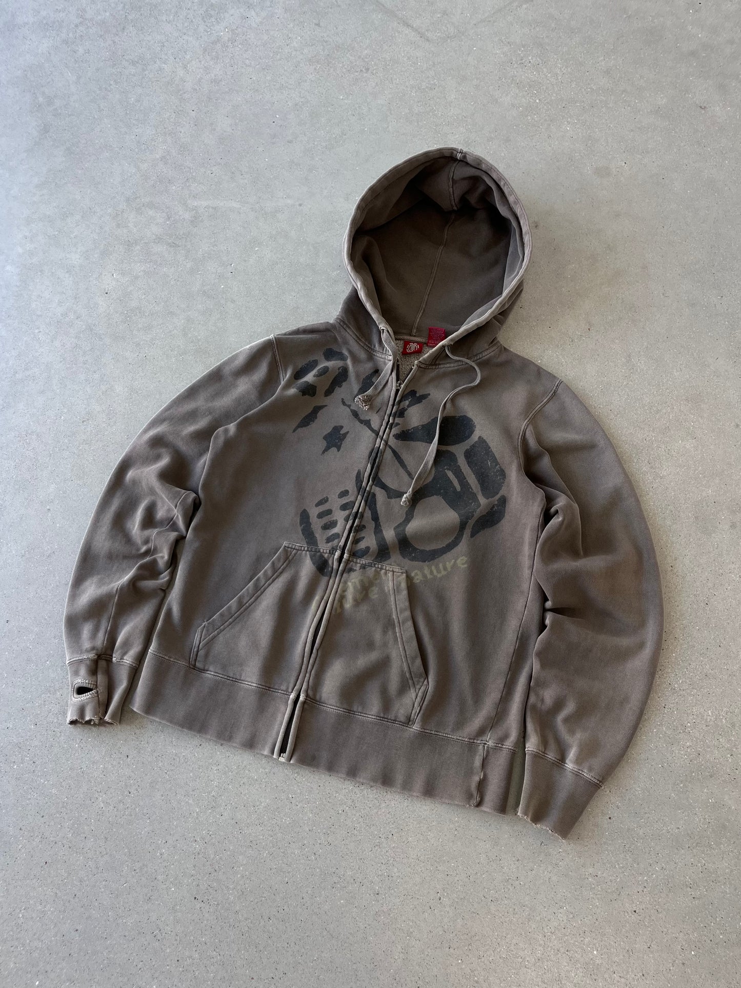 Vintage Y2K Element Zip-up Hoodie - M